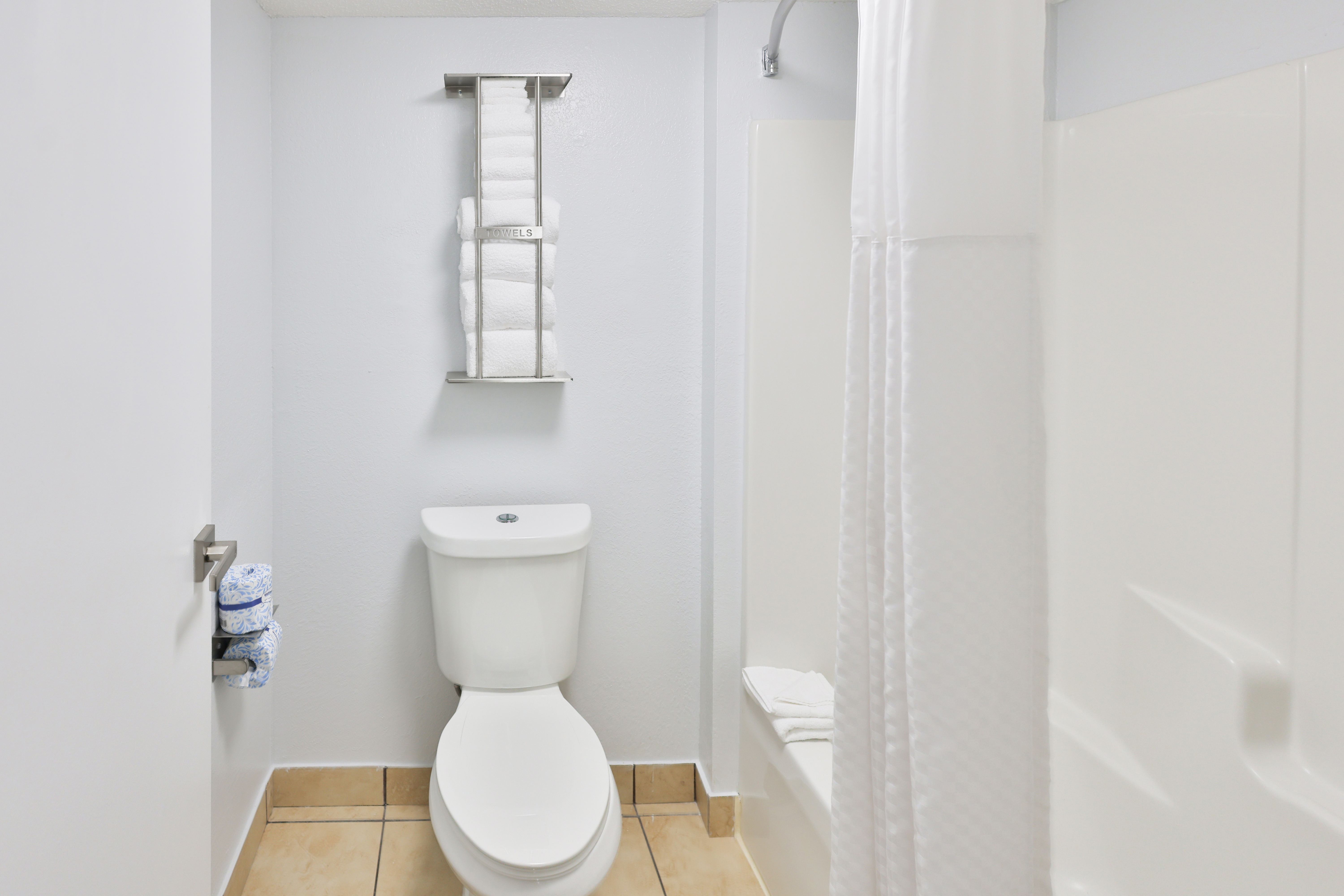 Guest room bath at the Wyndham Garden Fort Walton Beach Destin in Fort Walton Beach, Florida