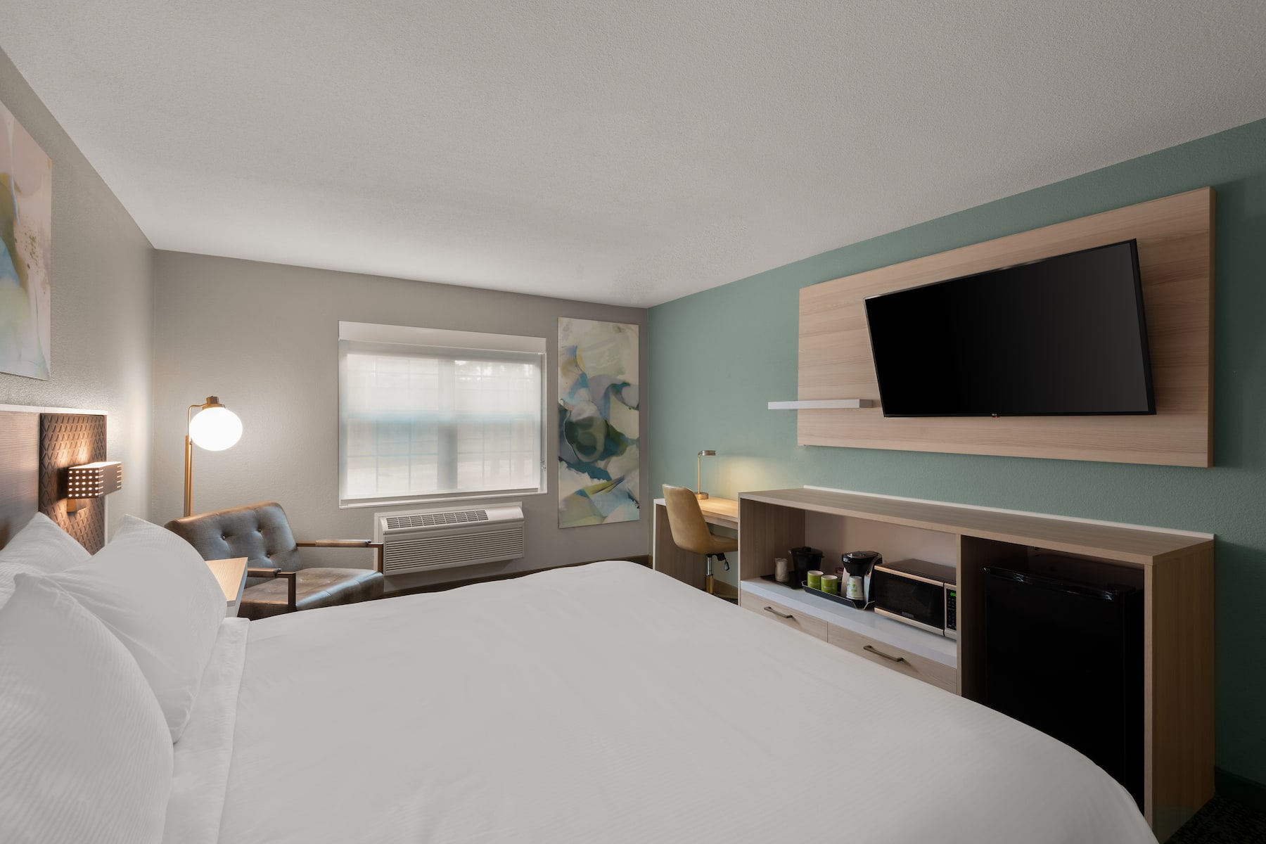 Guest room at the Wyndham Garden Galena Hotel & Day Spa in Galena, Illinois