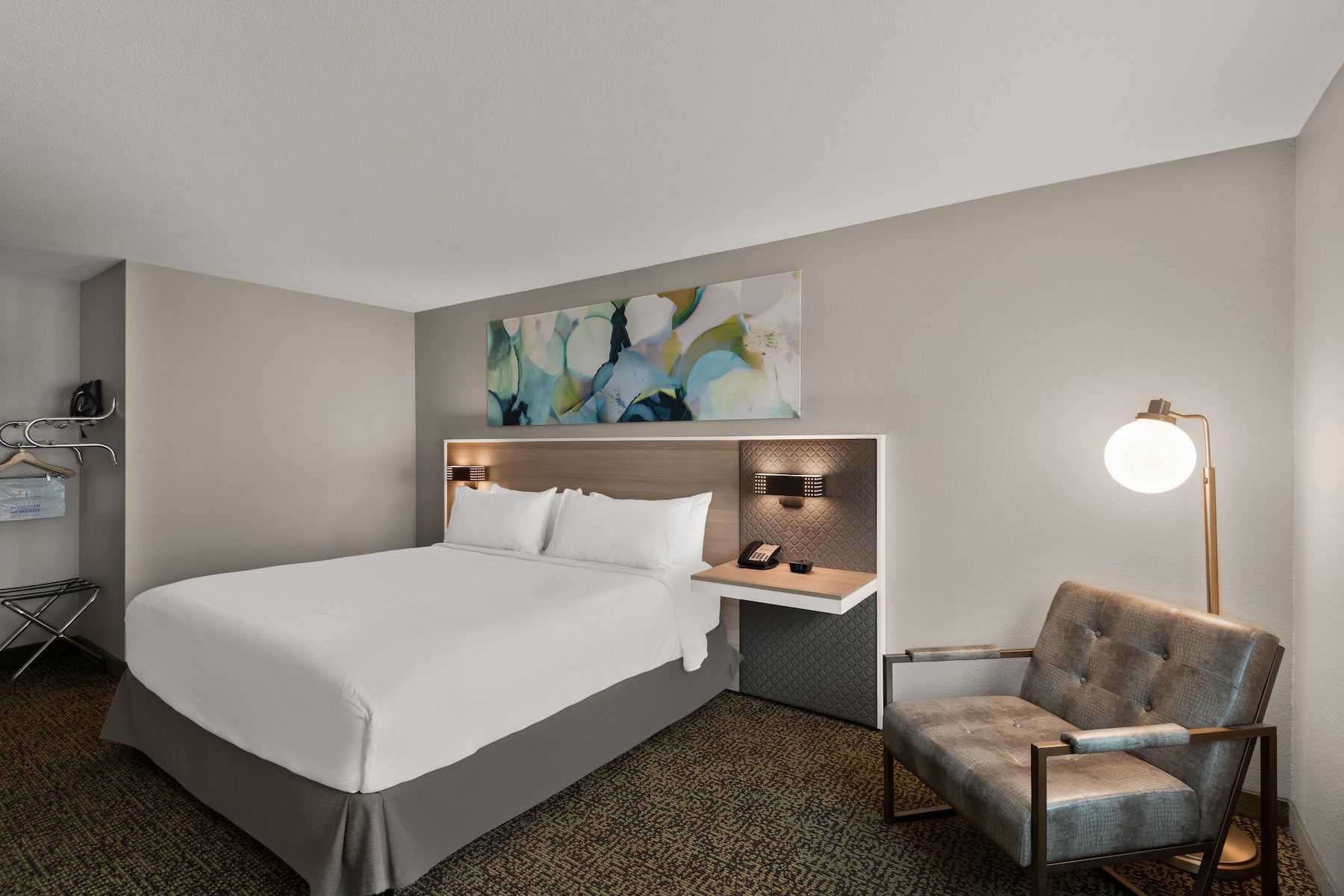 Guest room at the Wyndham Garden Galena Hotel & Day Spa in Galena, Illinois