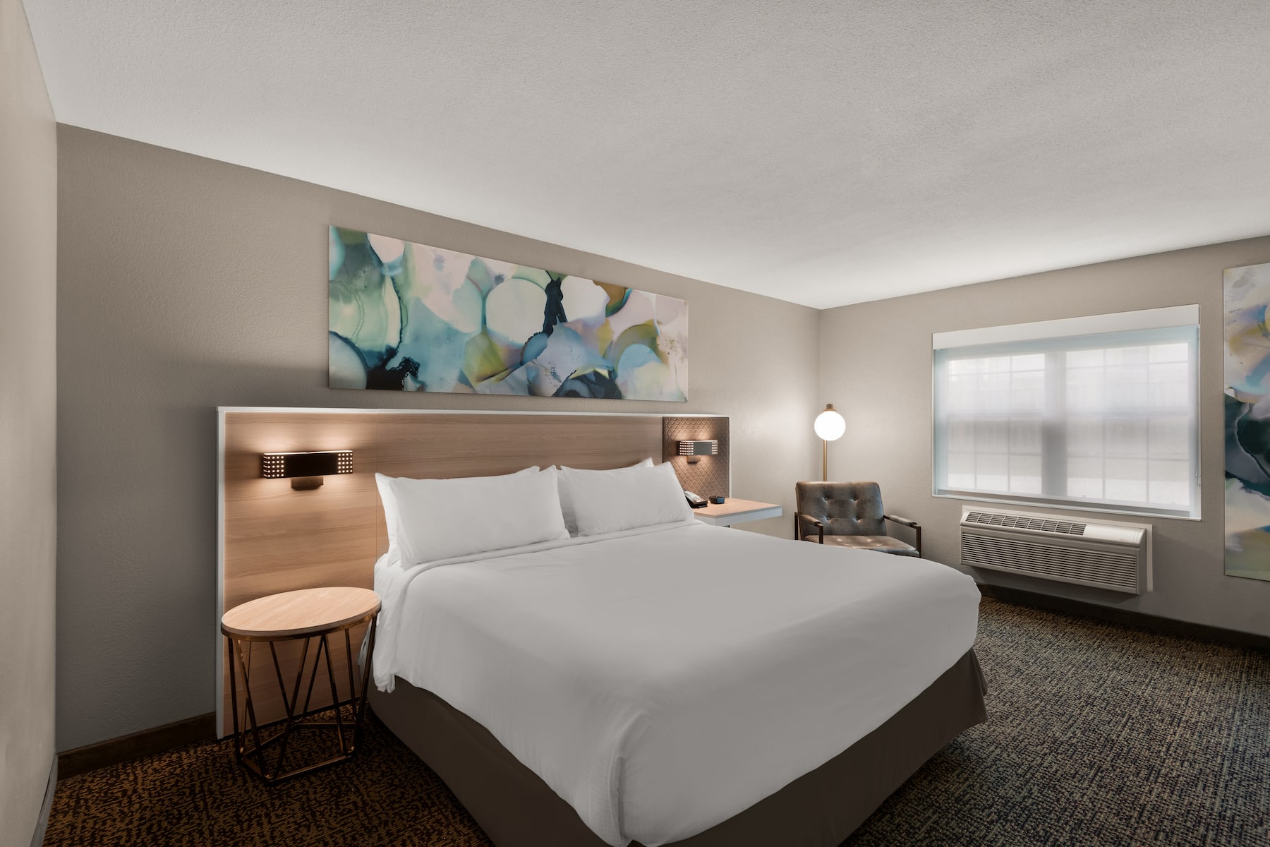 Guest room at the Wyndham Garden Galena Hotel & Day Spa in Galena, Illinois