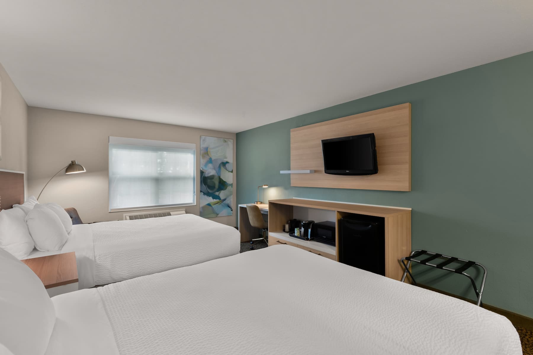 Guest room at the Wyndham Garden Galena Hotel & Day Spa in Galena, Illinois