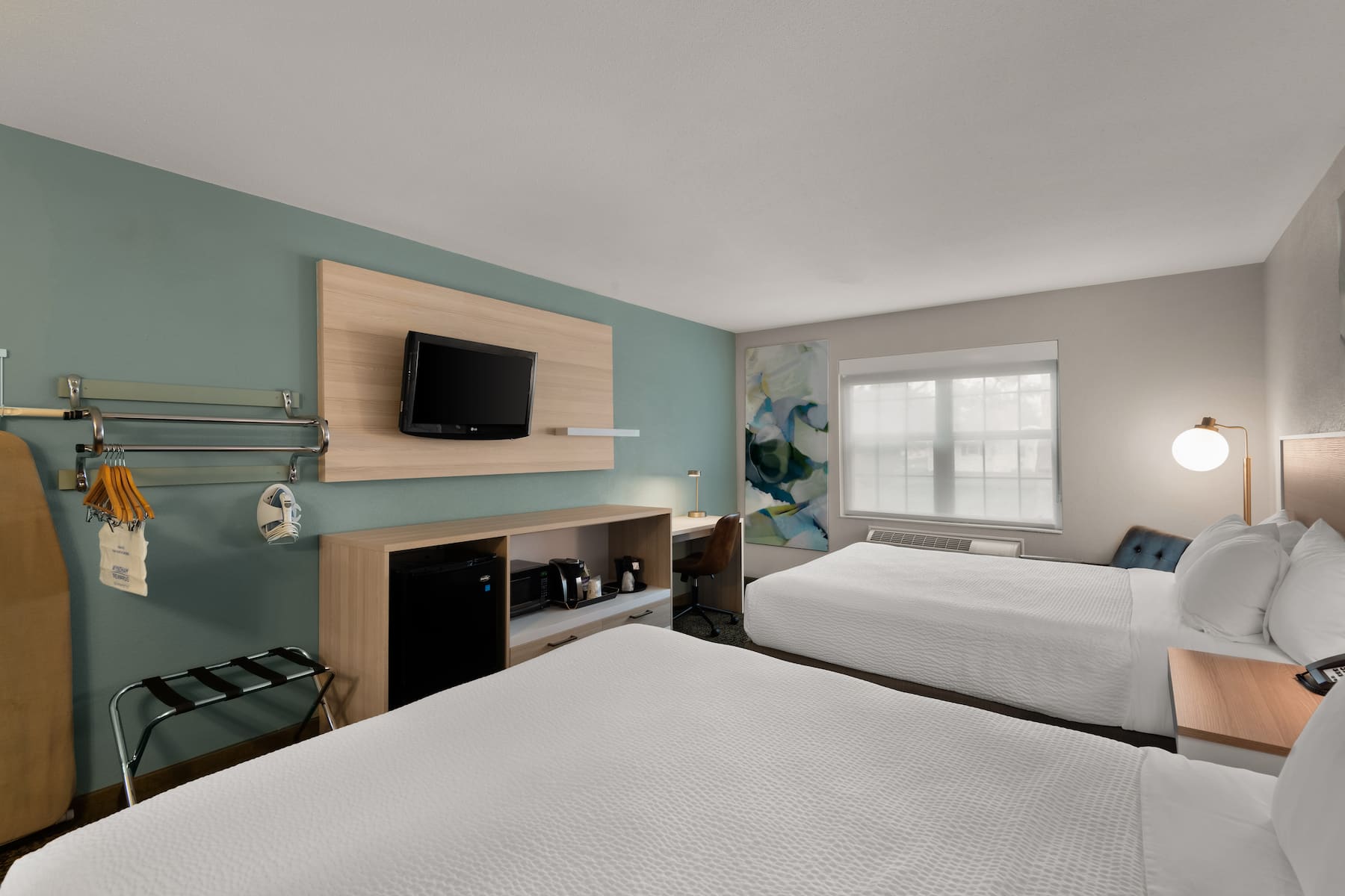 Guest room at the Wyndham Garden Galena Hotel & Day Spa in Galena, Illinois