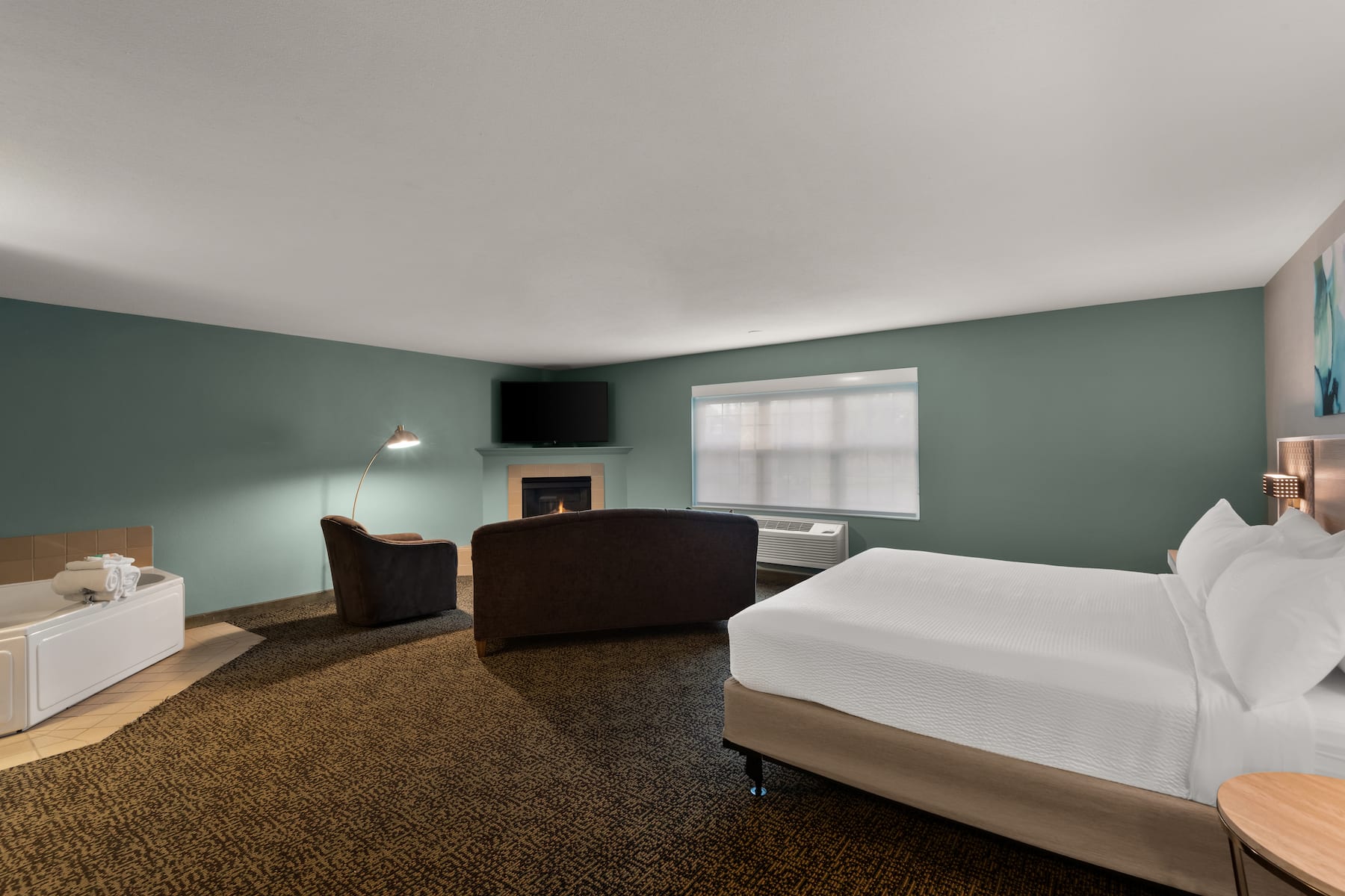 Guest room at the Wyndham Garden Galena Hotel & Day Spa in Galena, Illinois