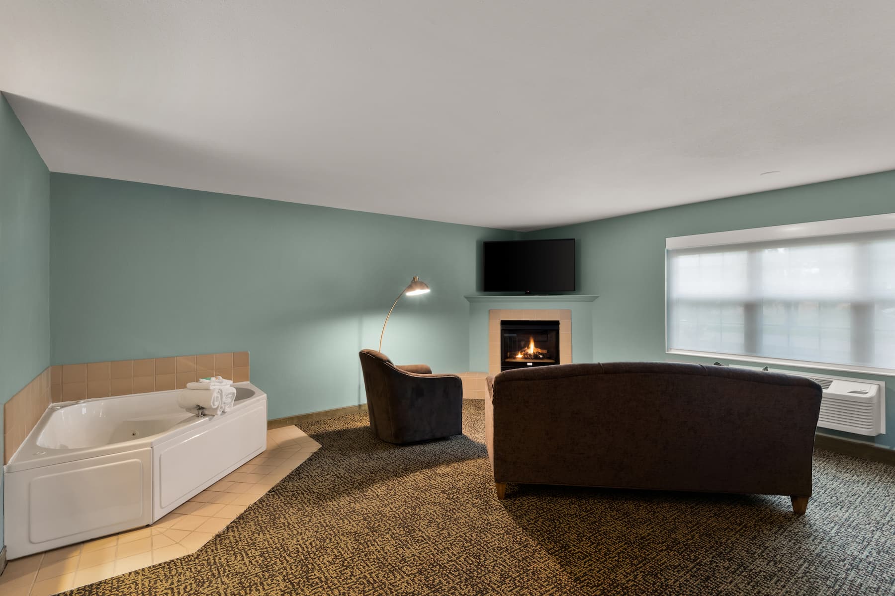 Guest room at the Wyndham Garden Galena Hotel & Day Spa in Galena, Illinois