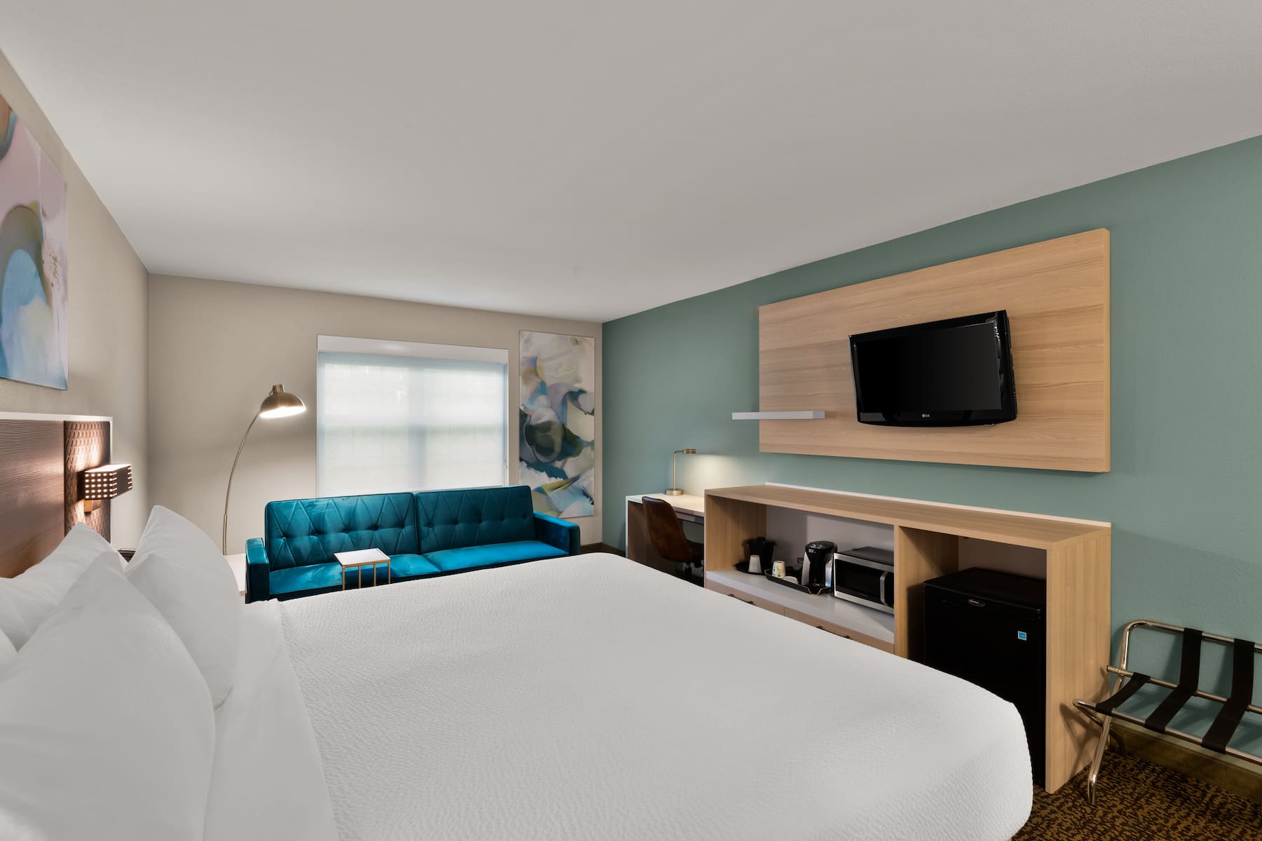 Guest room at the Wyndham Garden Galena Hotel & Day Spa in Galena, Illinois