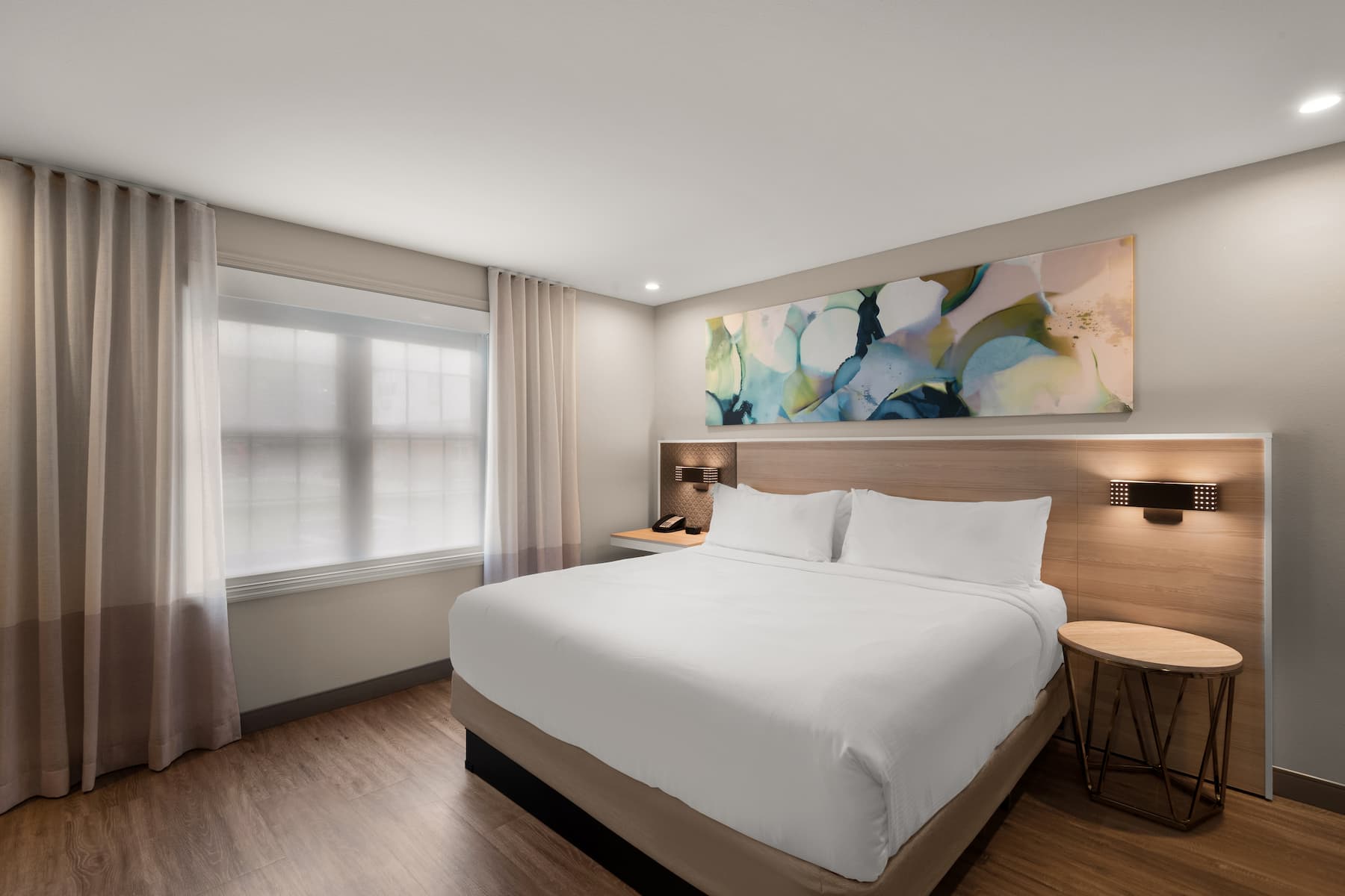 Guest room at the Wyndham Garden Galena Hotel & Day Spa in Galena, Illinois
