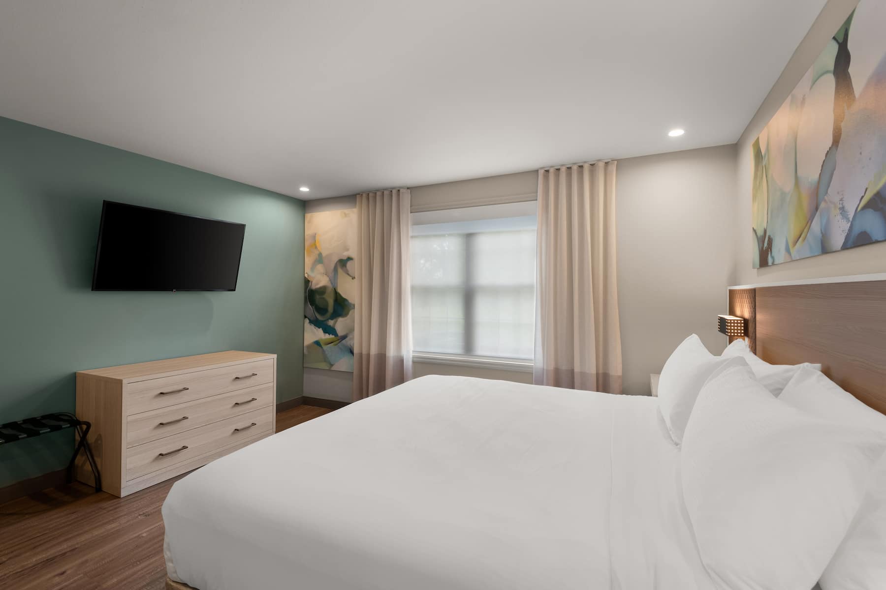 Guest room at the Wyndham Garden Galena Hotel & Day Spa in Galena, Illinois