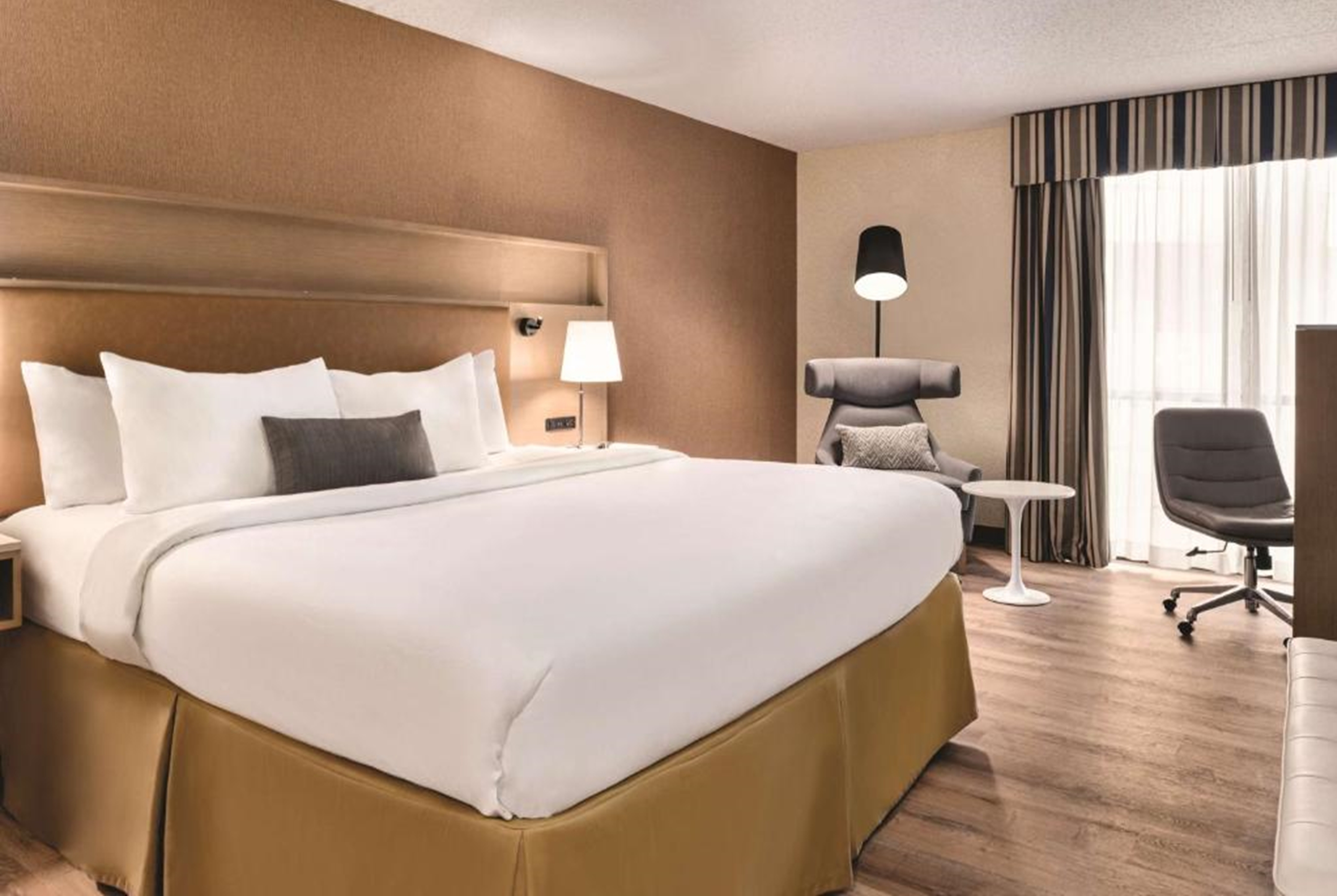 Guest room at the Wyndham Garden Conference Center Champaign/Urbana in Urbana, Illinois