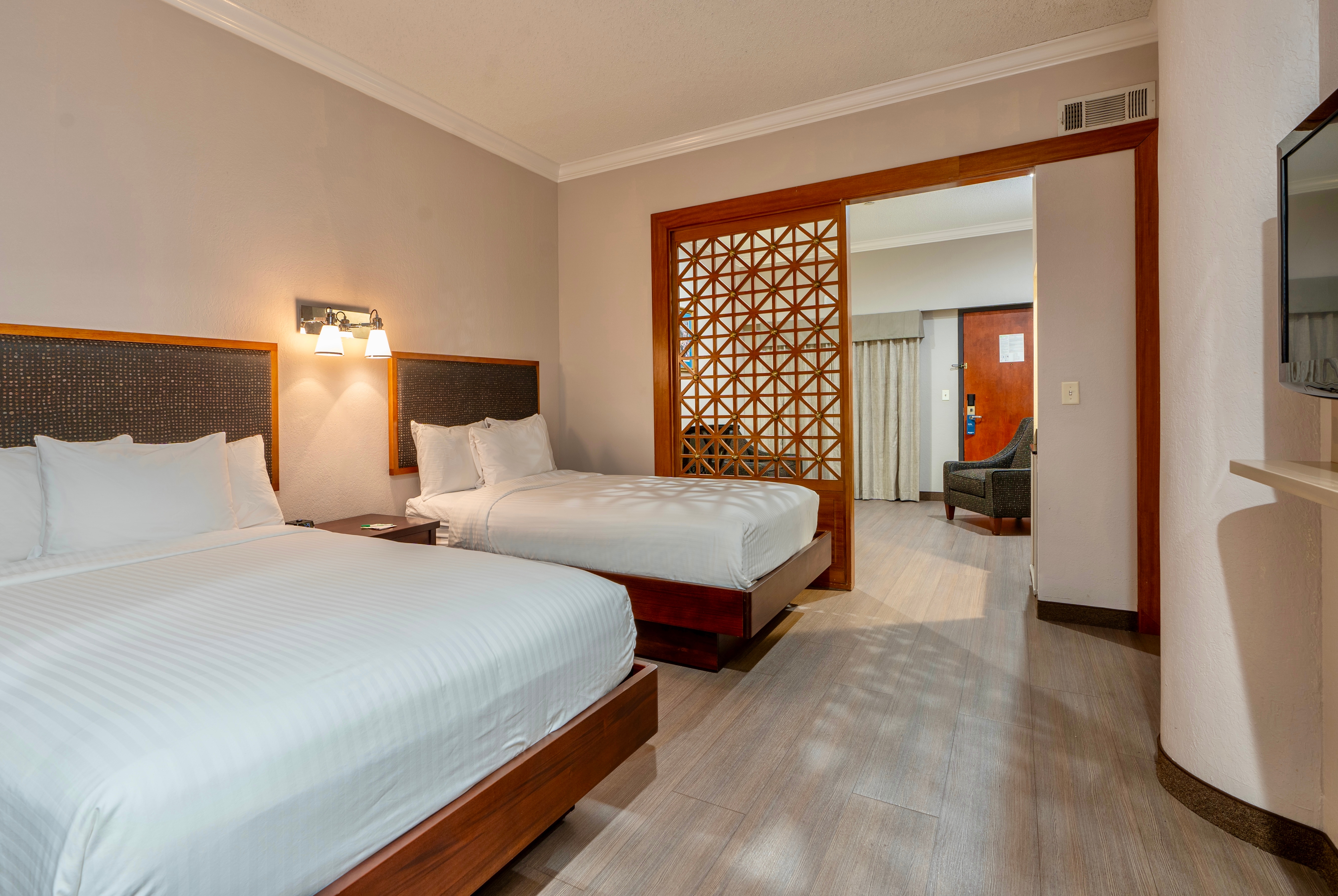 Guest room at the Wyndham Garden Baronne Plaza New Orleans in New Orleans, Louisiana