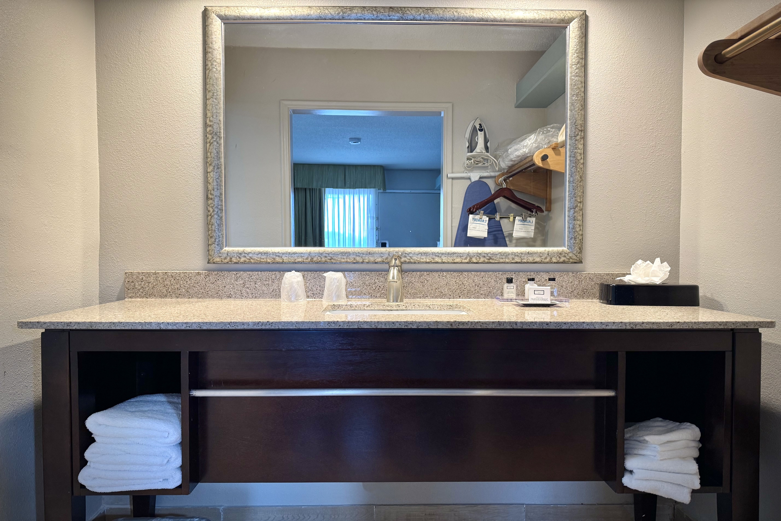Guest room bath at the Wyndham Garden Ann Arbor in Ann Arbor, Michigan