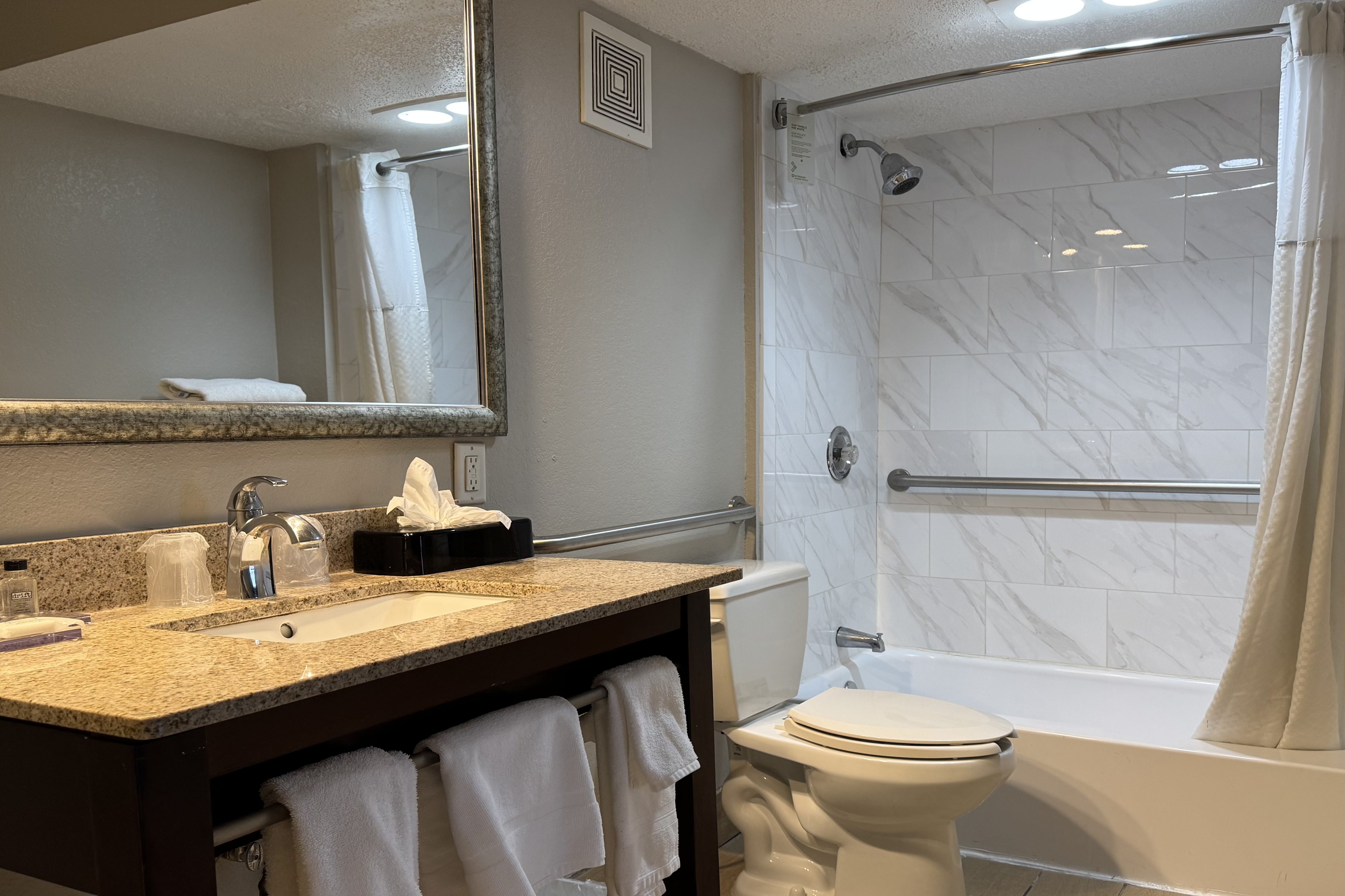 Guest room bath at the Wyndham Garden Ann Arbor in Ann Arbor, Michigan