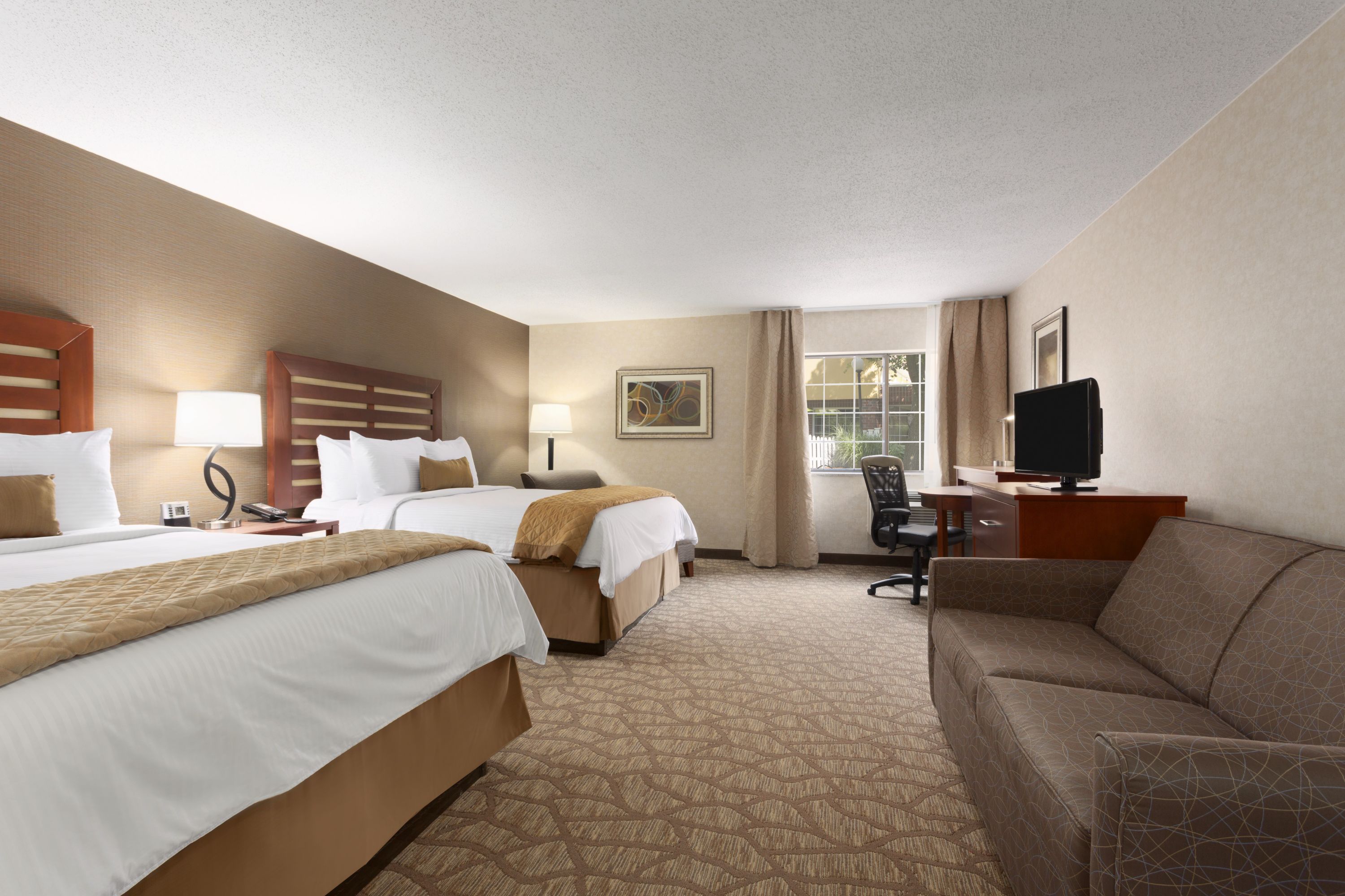 Guest room at the Wyndham Garden Grand Rapids Airport in Grand Rapids, Michigan
