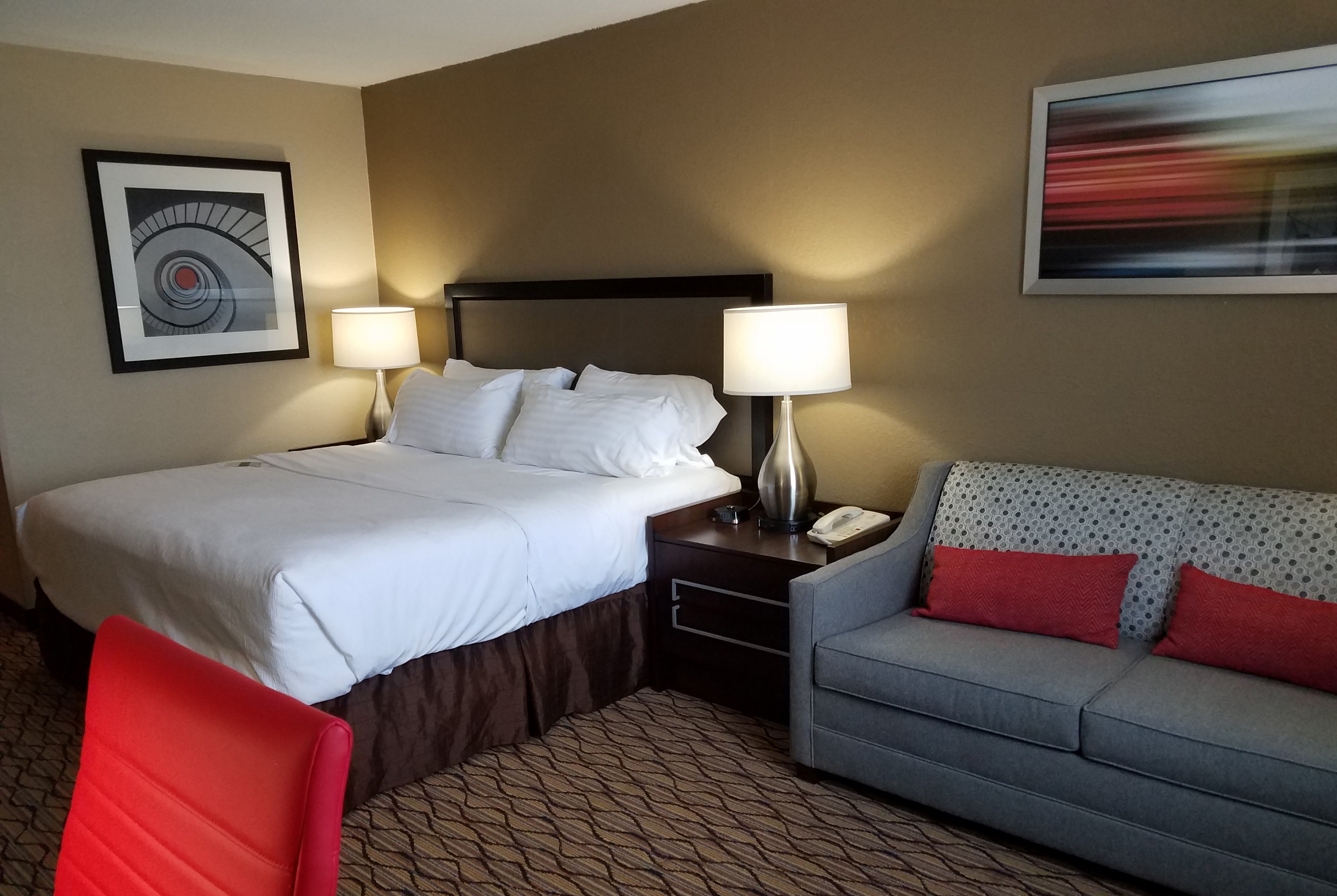 Guest room at the Alexandria Hotel & Conference Center in Alexandria, Minnesota