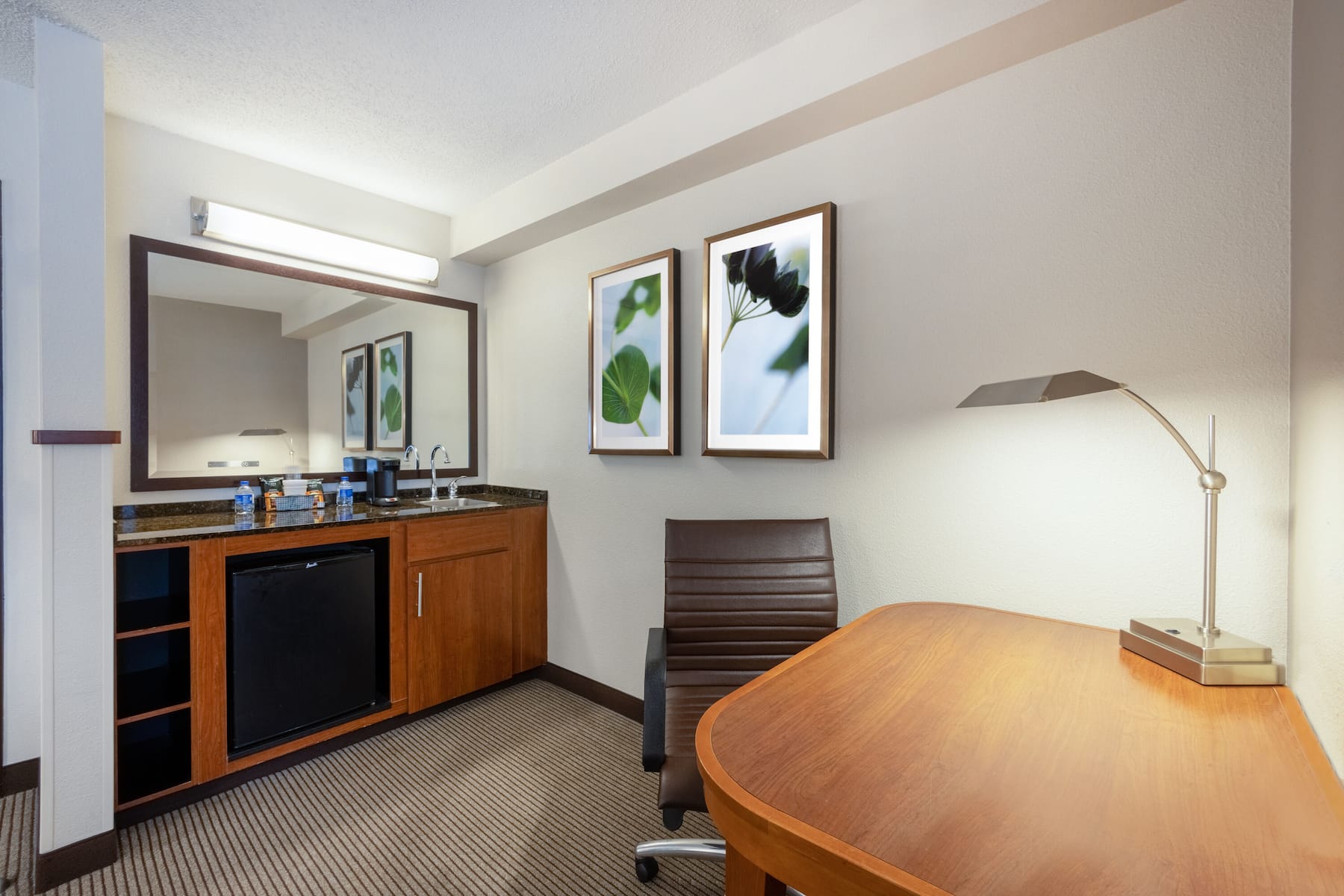 Guest room at the Wyndham Garden Kansas City Airport in Kansas City, Missouri