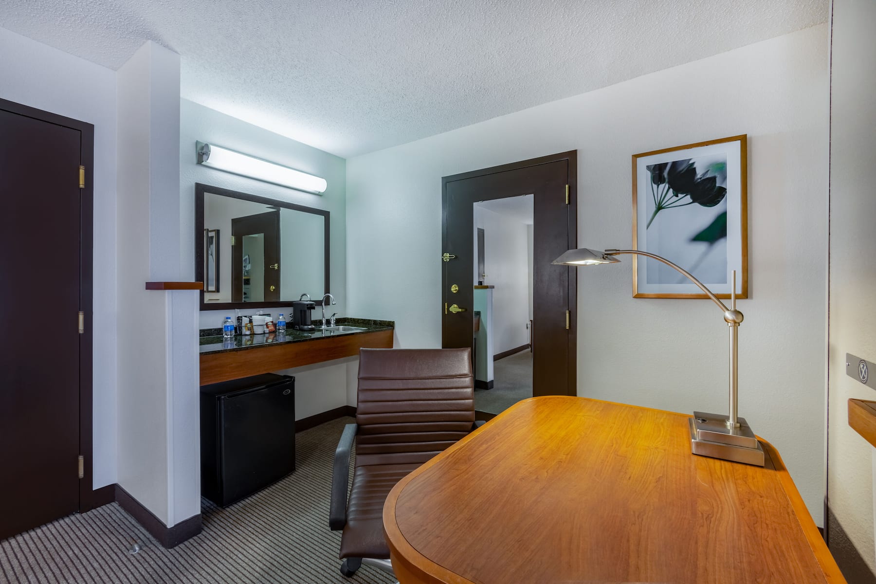 Guest room at the Wyndham Garden Kansas City Airport in Kansas City, Missouri
