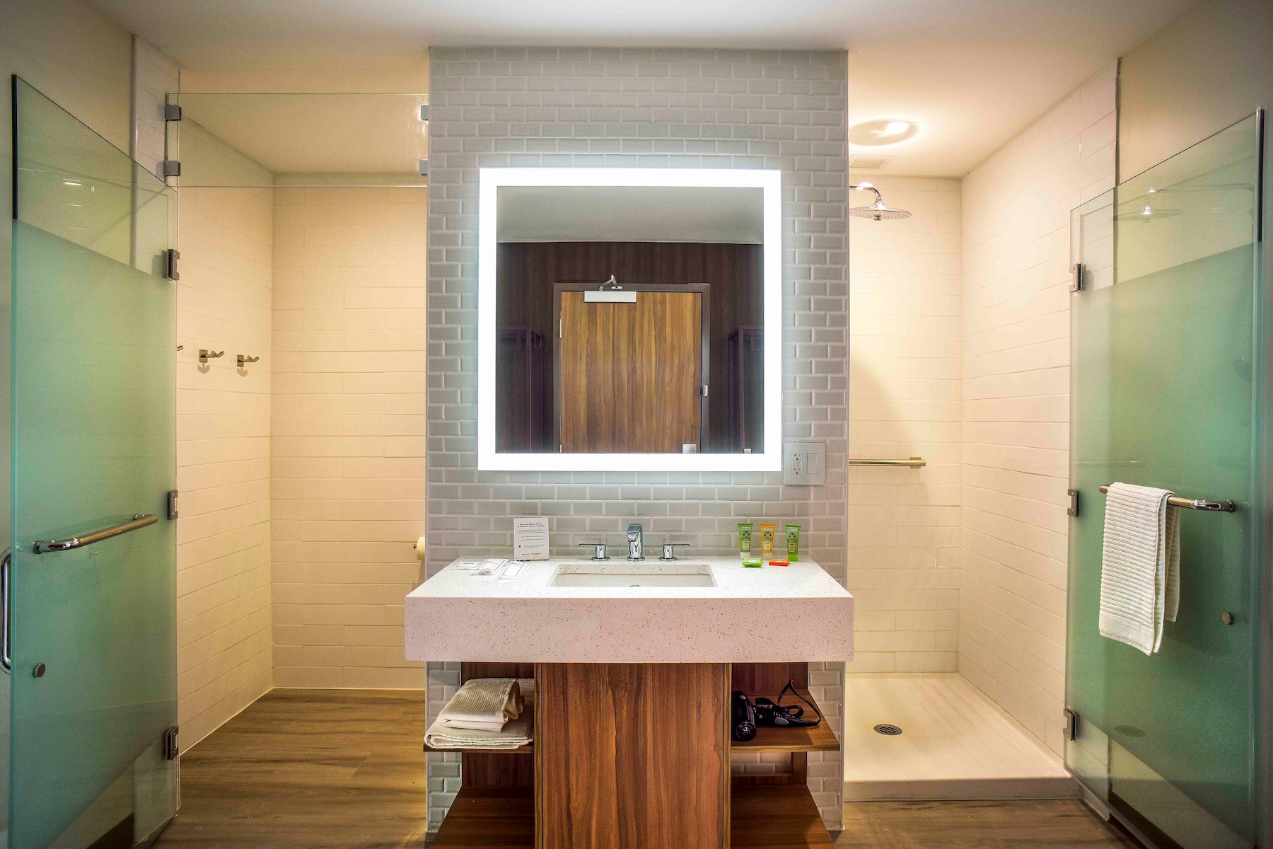 Guest room bath at the Wyndham Garden North Bergen Near Secaucus in North Bergen, New Jersey