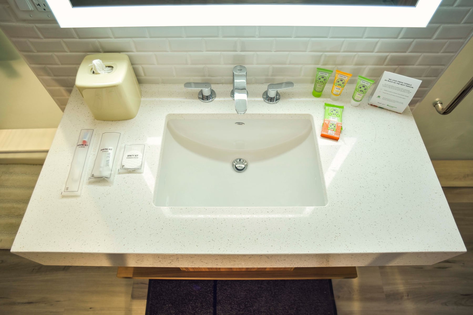 Guest room bath at the Wyndham Garden North Bergen Near Secaucus in North Bergen, New Jersey