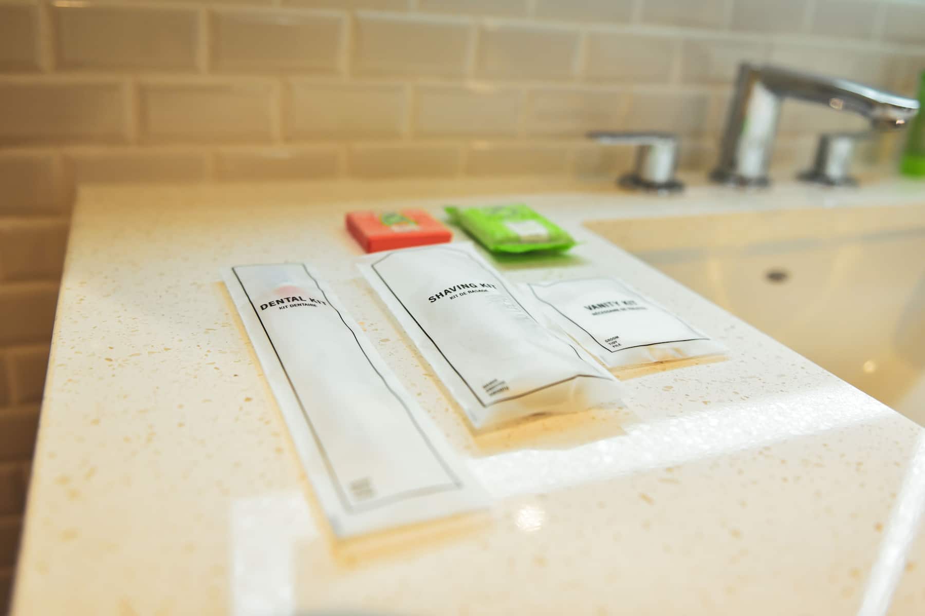 Guest room bath at the Wyndham Garden North Bergen Near Secaucus in North Bergen, New Jersey