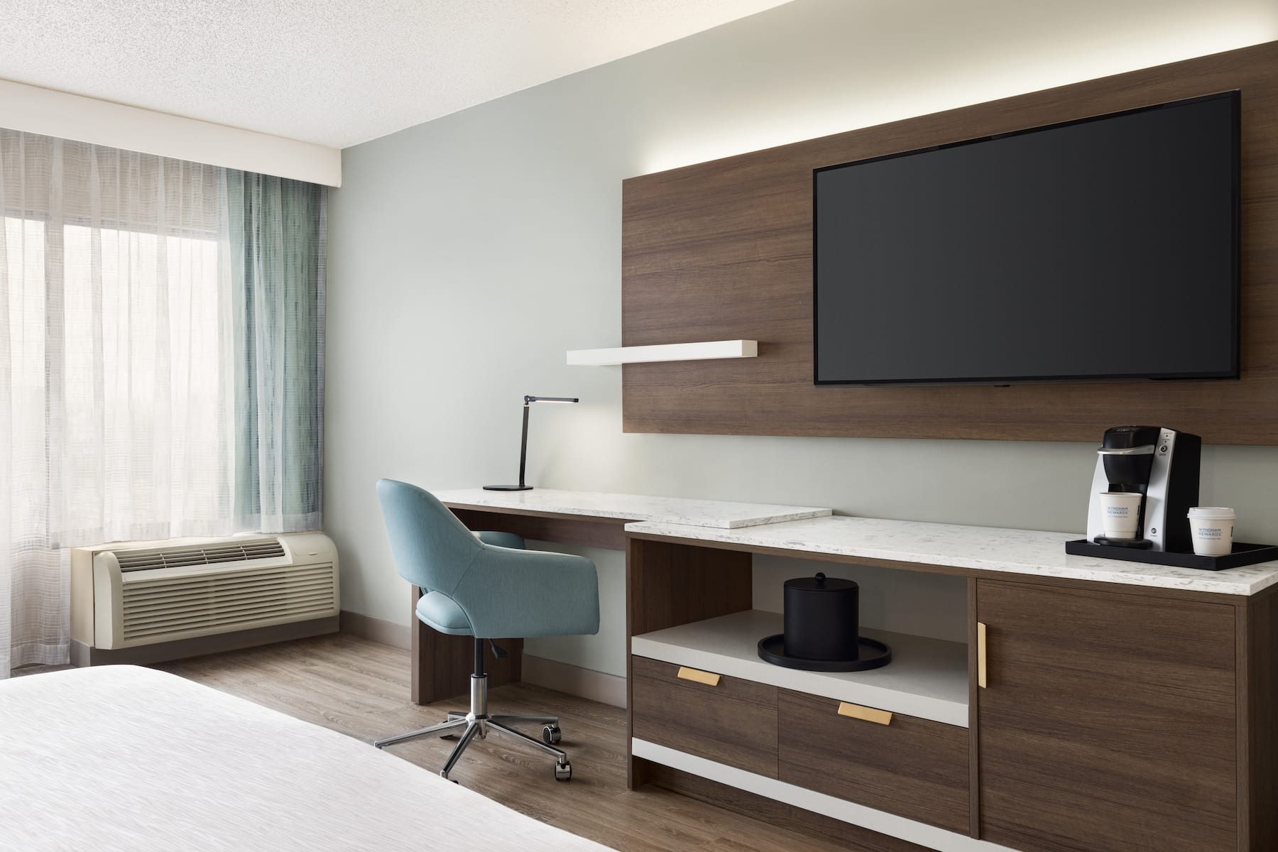 Guest room at the Wyndham Garden Totowa in Totowa, New Jersey