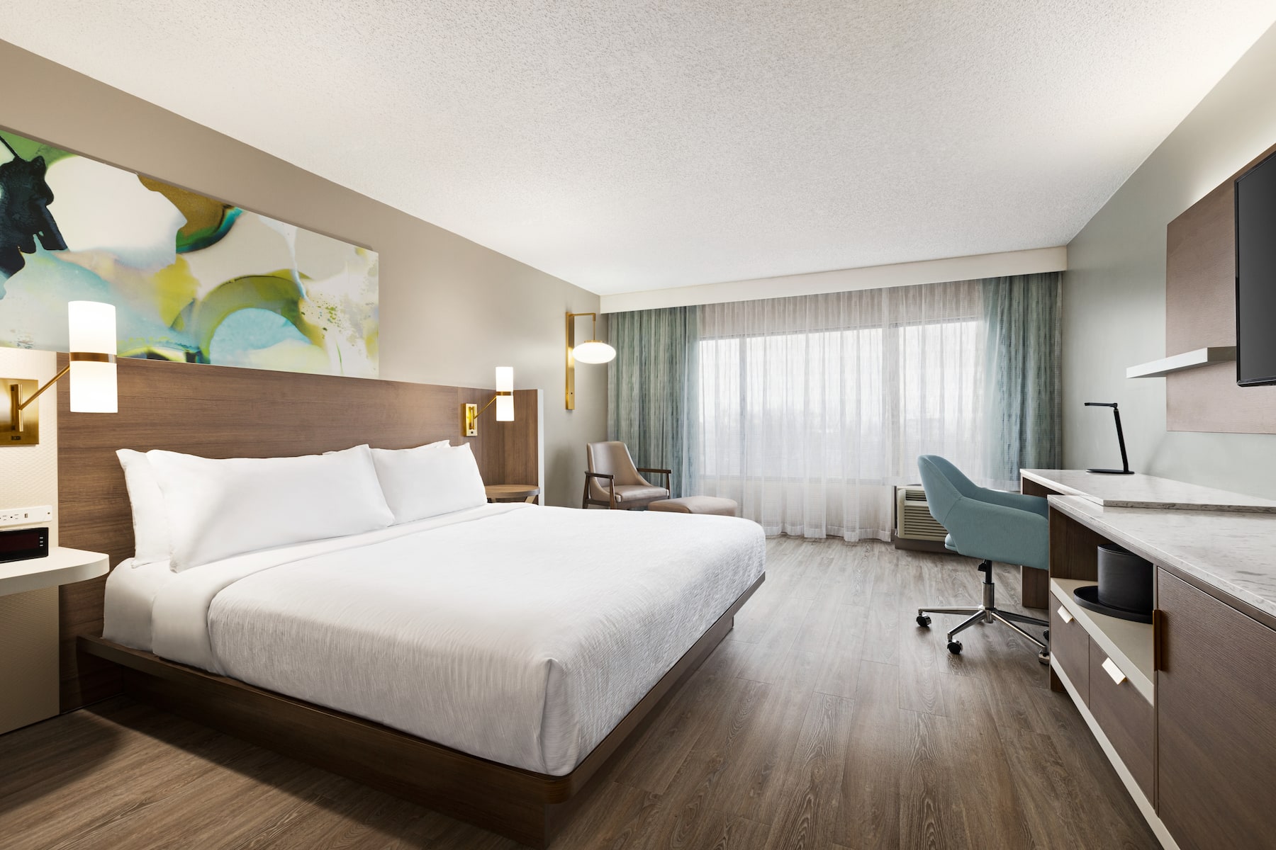 Guest room at the Wyndham Garden Totowa in Totowa, New Jersey