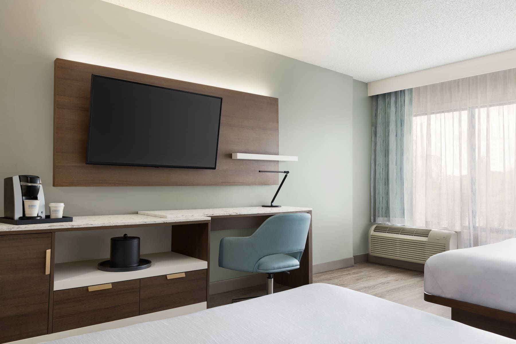 Guest room at the Wyndham Garden Totowa in Totowa, New Jersey