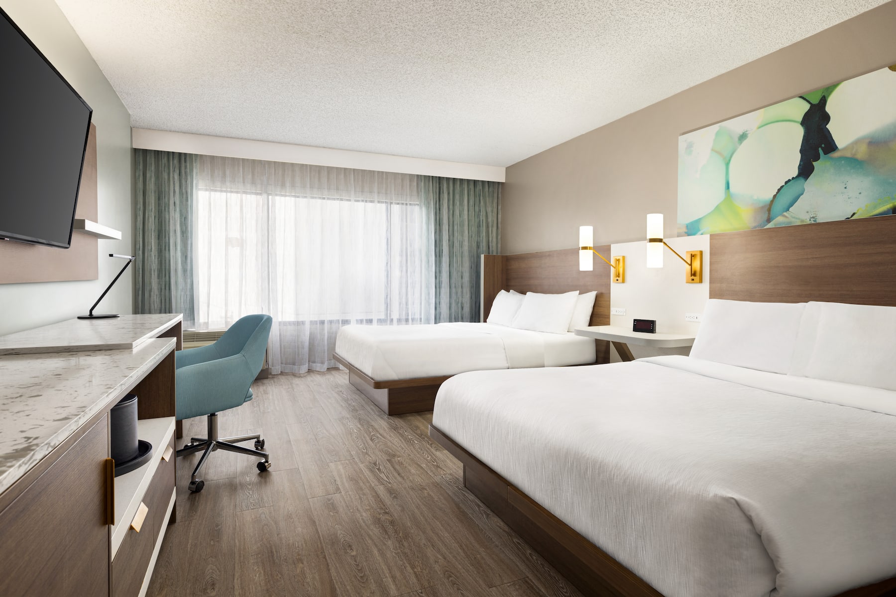 Guest room at the Wyndham Garden Totowa in Totowa, New Jersey