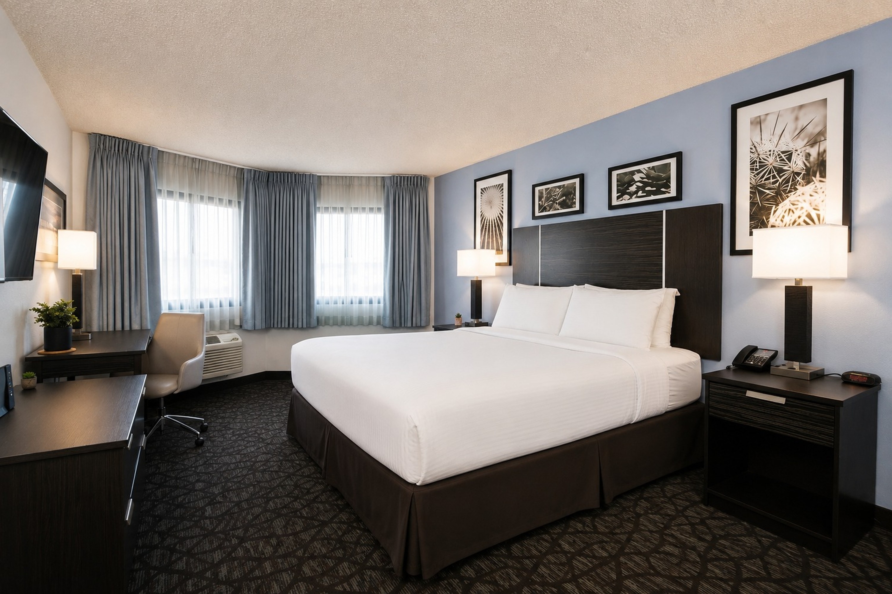 Guest room at the Silver Sevens Hotel and Casino, a Wyndham Garden in Las Vegas, Nevada