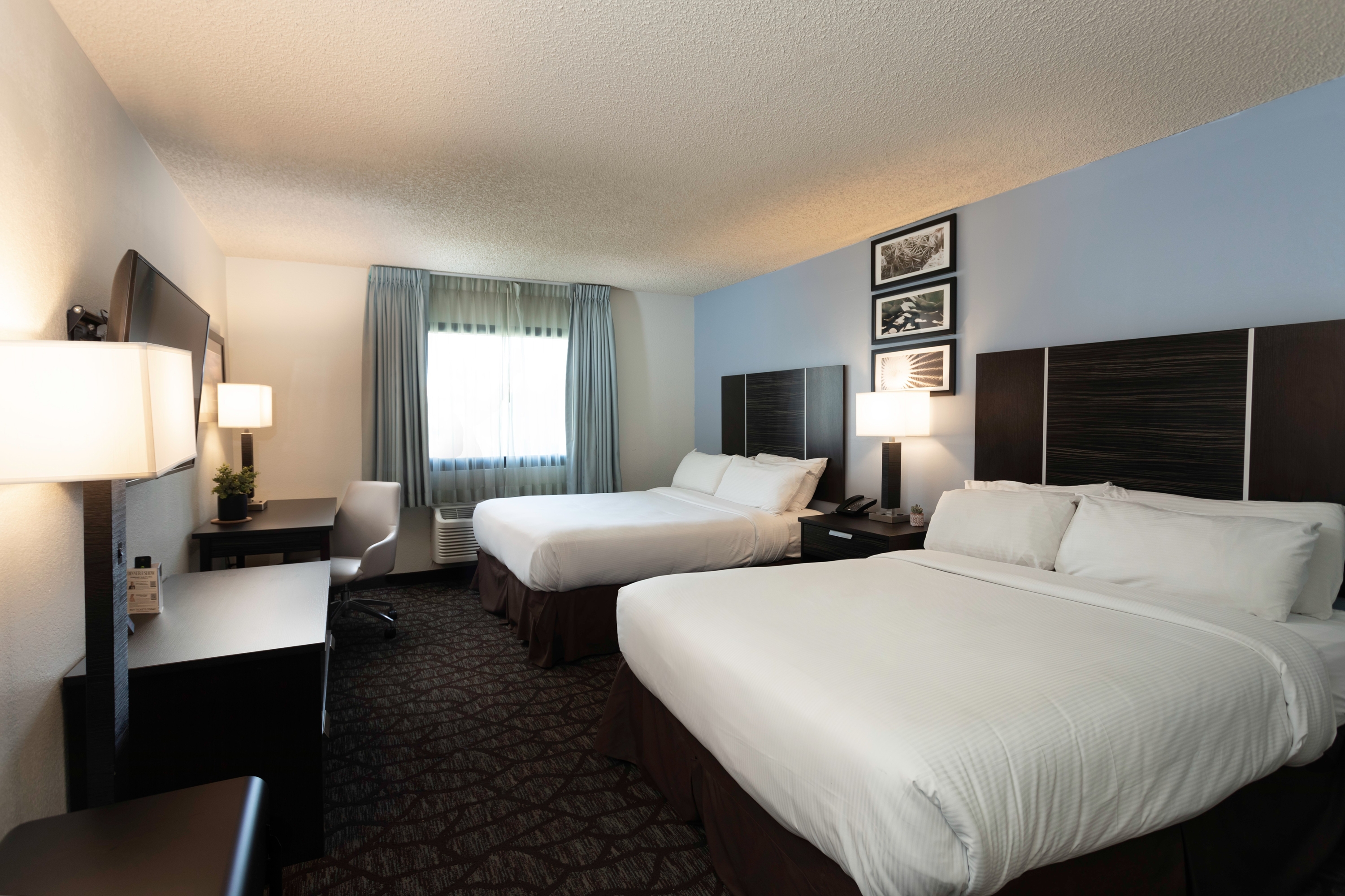 Guest room at the Silver Sevens Hotel and Casino, a Wyndham Garden in Las Vegas, Nevada