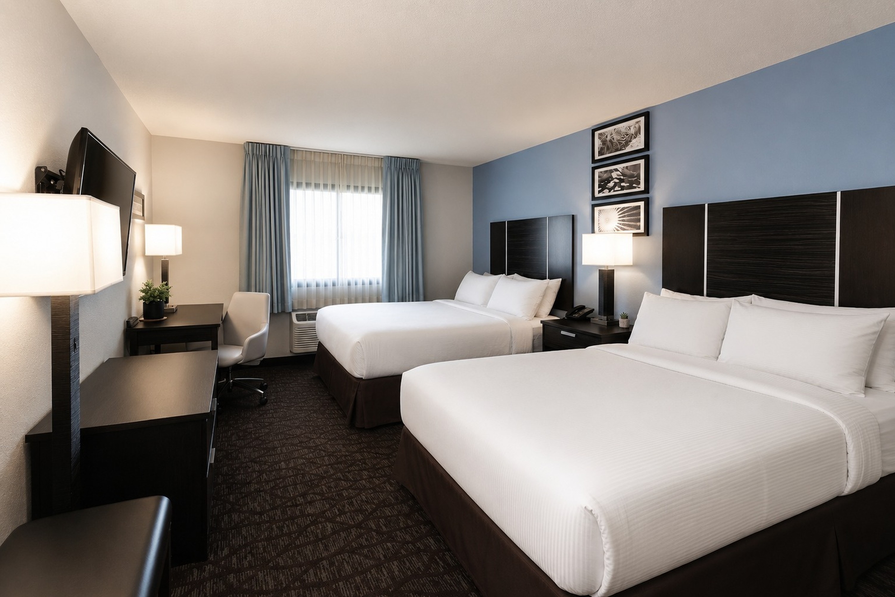 Guest room at the Silver Sevens Hotel and Casino, a Wyndham Garden in Las Vegas, Nevada