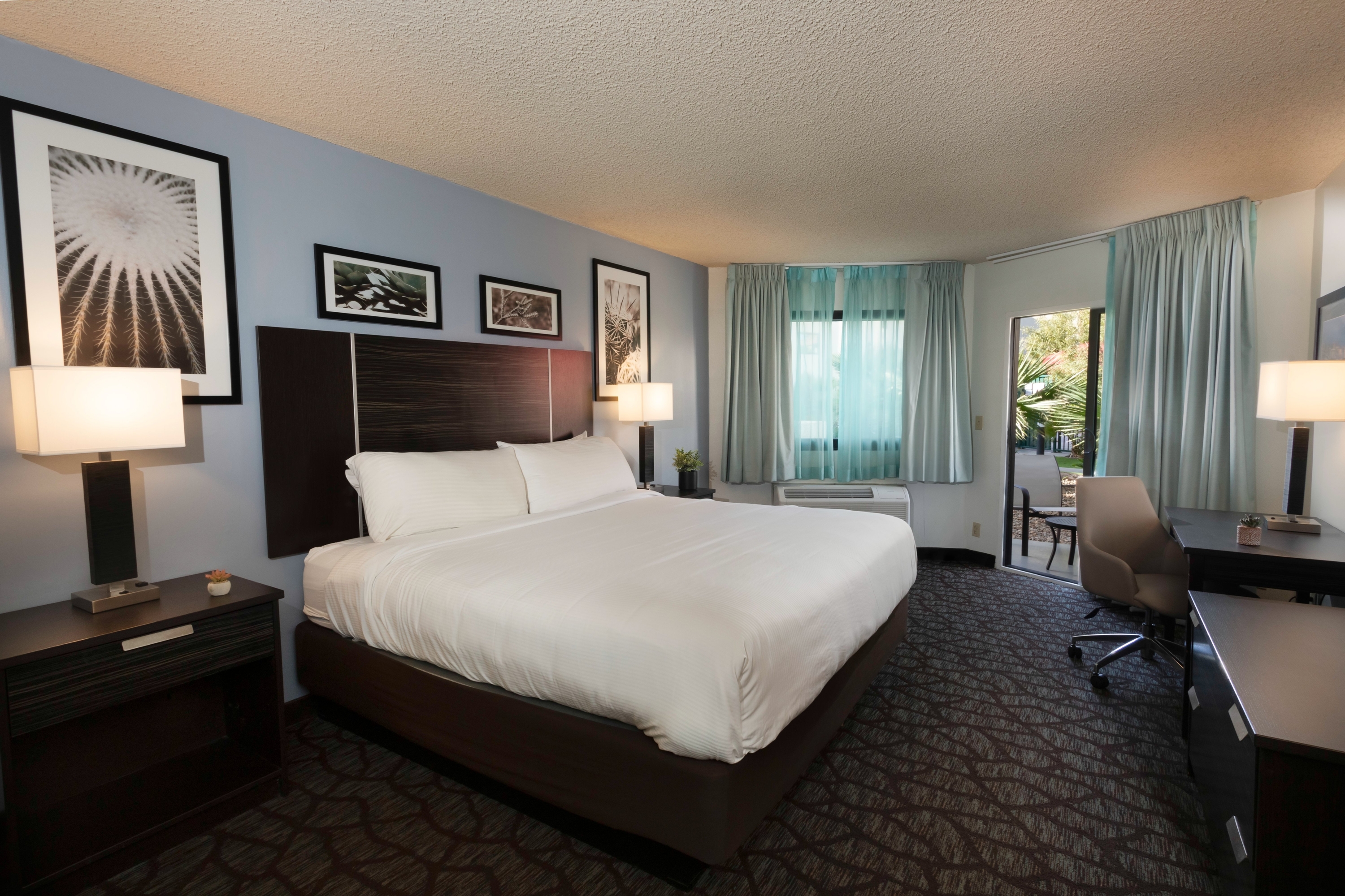 Guest room at the Silver Sevens Hotel and Casino, a Wyndham Garden in Las Vegas, Nevada