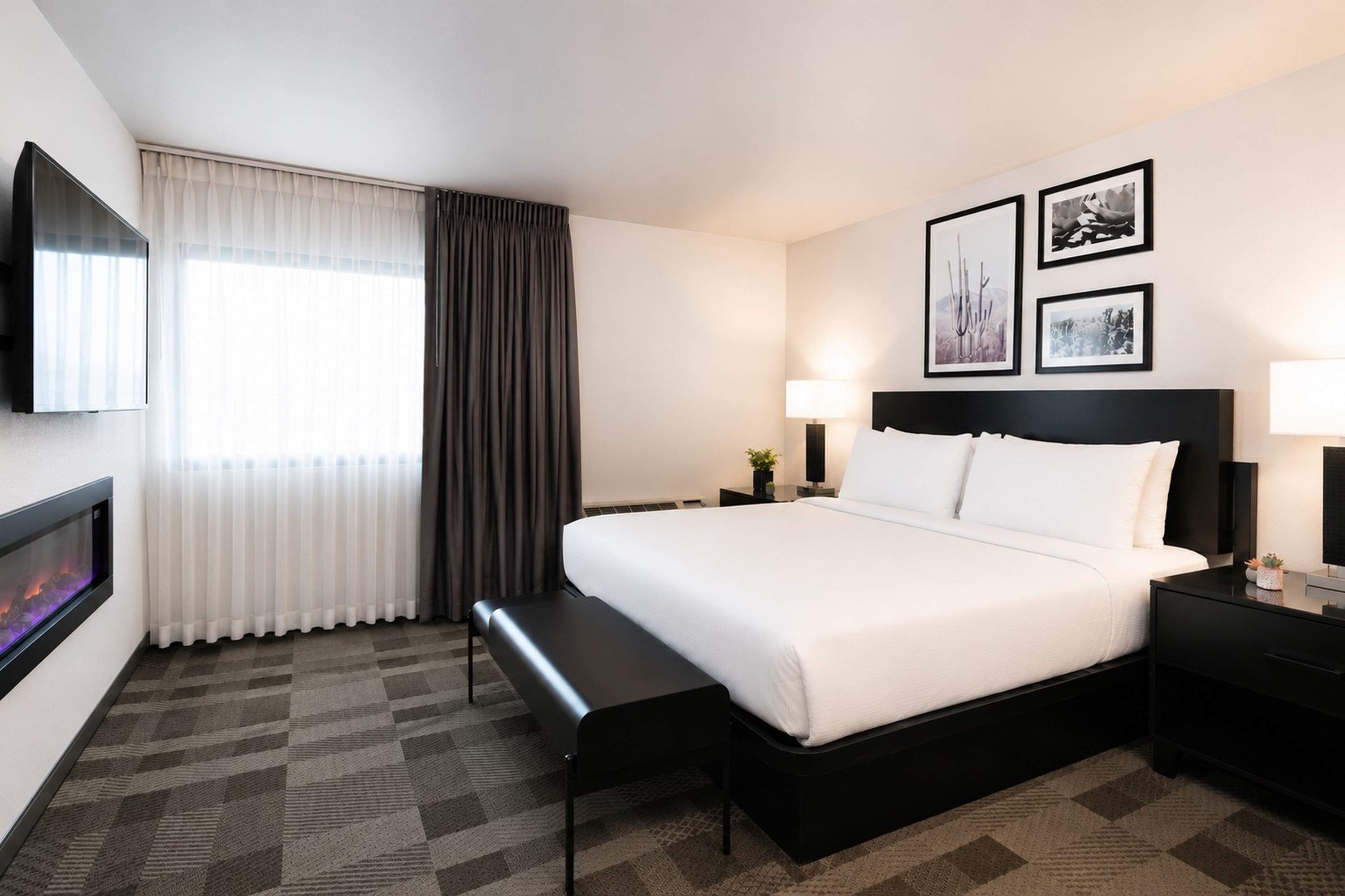 Guest room at the Silver Sevens Hotel and Casino, a Wyndham Garden in Las Vegas, Nevada