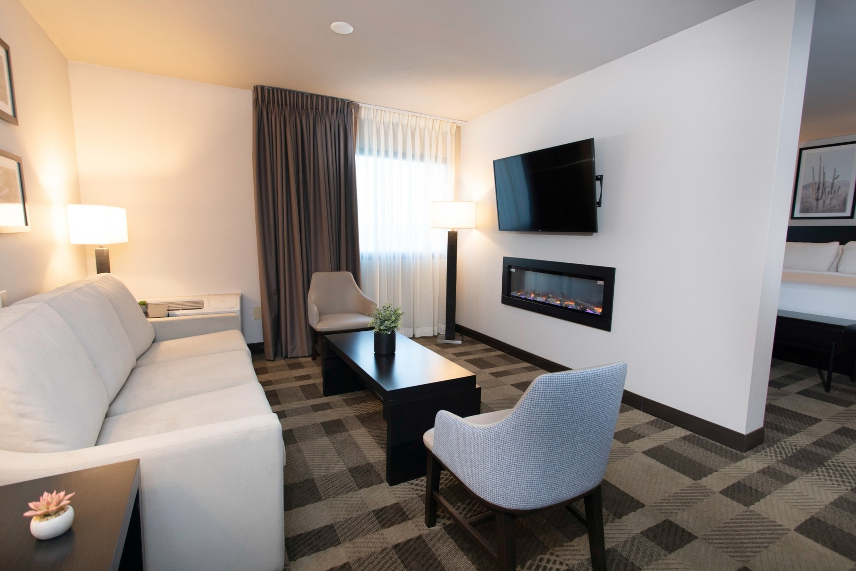 Guest room at the Silver Sevens Hotel and Casino, a Wyndham Garden in Las Vegas, Nevada