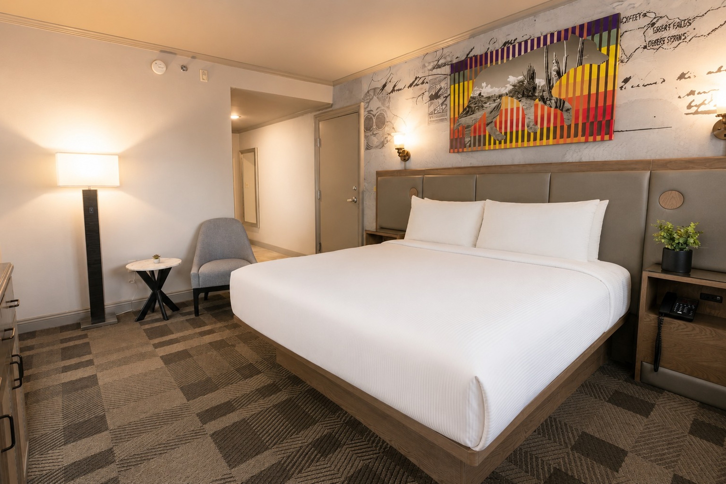 Guest room at the Silver Sevens Hotel and Casino, a Wyndham Garden in Las Vegas, Nevada