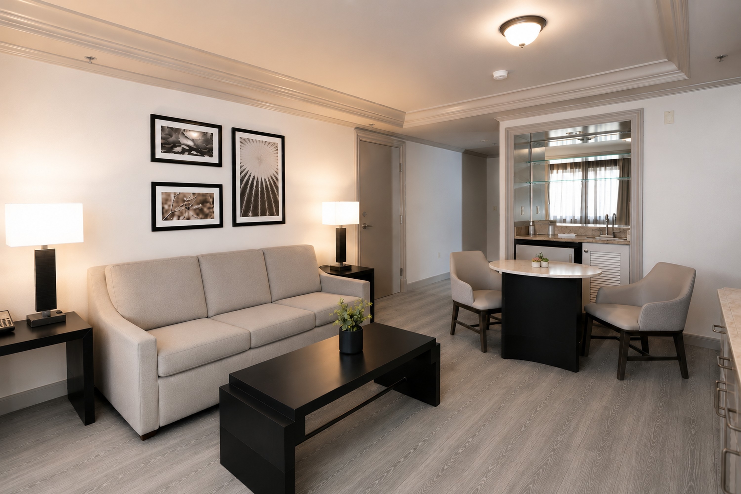 Guest room at the Silver Sevens Hotel and Casino, a Wyndham Garden in Las Vegas, Nevada