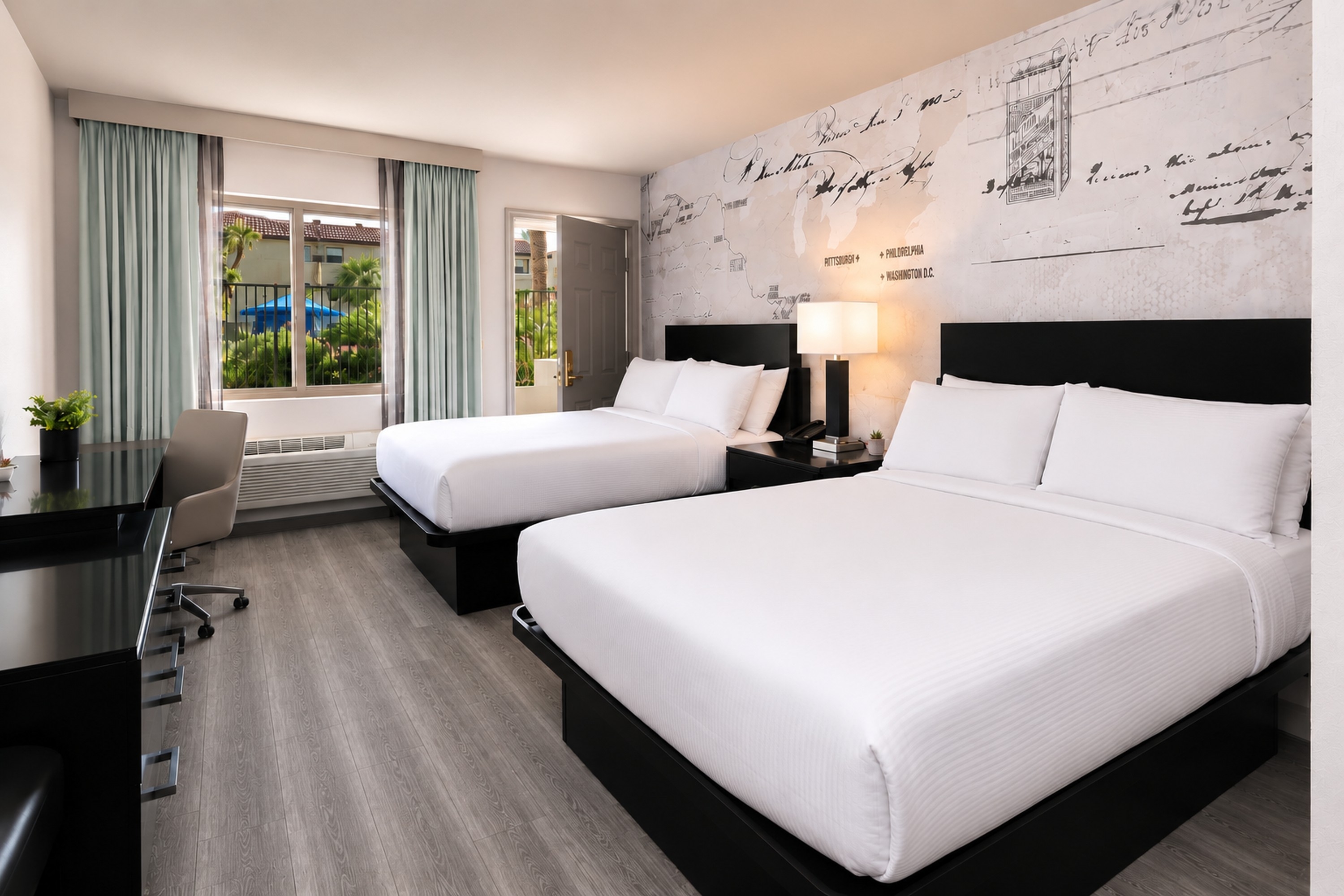 Guest room at the Silver Sevens Hotel and Casino, a Wyndham Garden in Las Vegas, Nevada