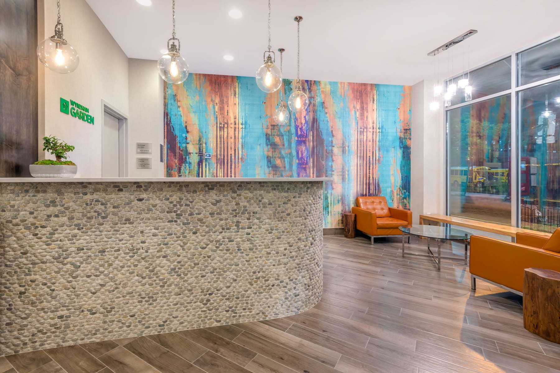 Wyndham Garden LaGuardia South lobby atrium in Rego Park, New York