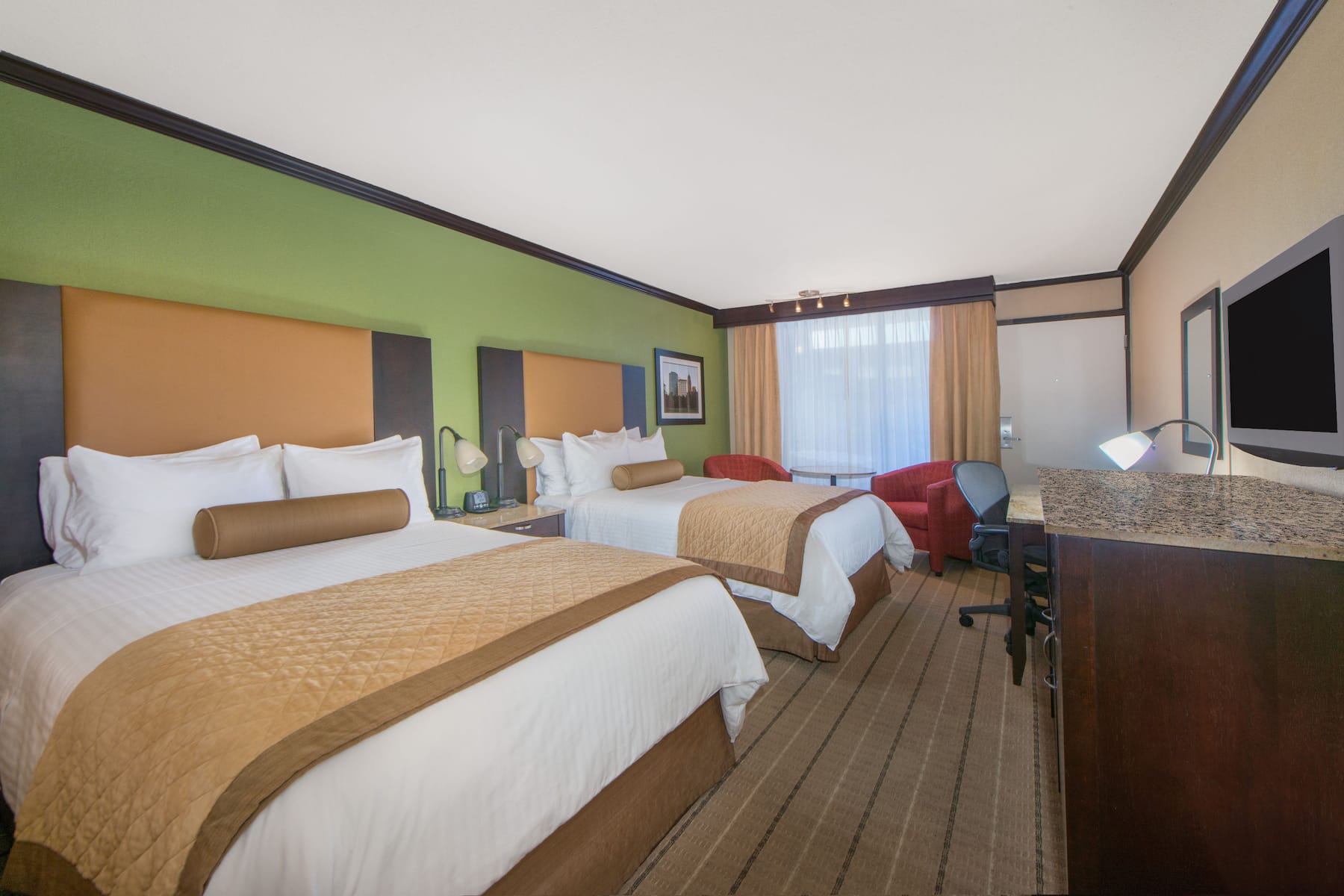 Guest room at the Wyndham Garden Oklahoma City Conference Ctr/Airpt/Bricktown in Oklahoma City, Oklahoma