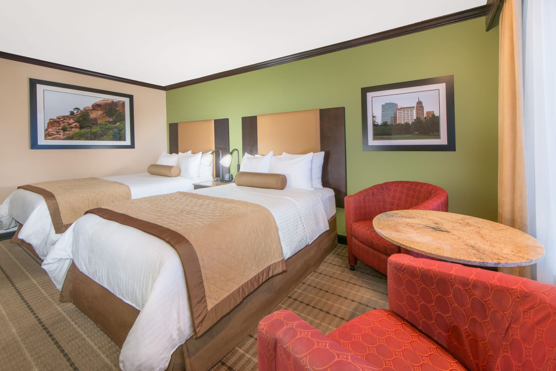 Guest room at the Wyndham Garden Oklahoma City Conference Ctr/Airpt/Bricktown in Oklahoma City, Oklahoma