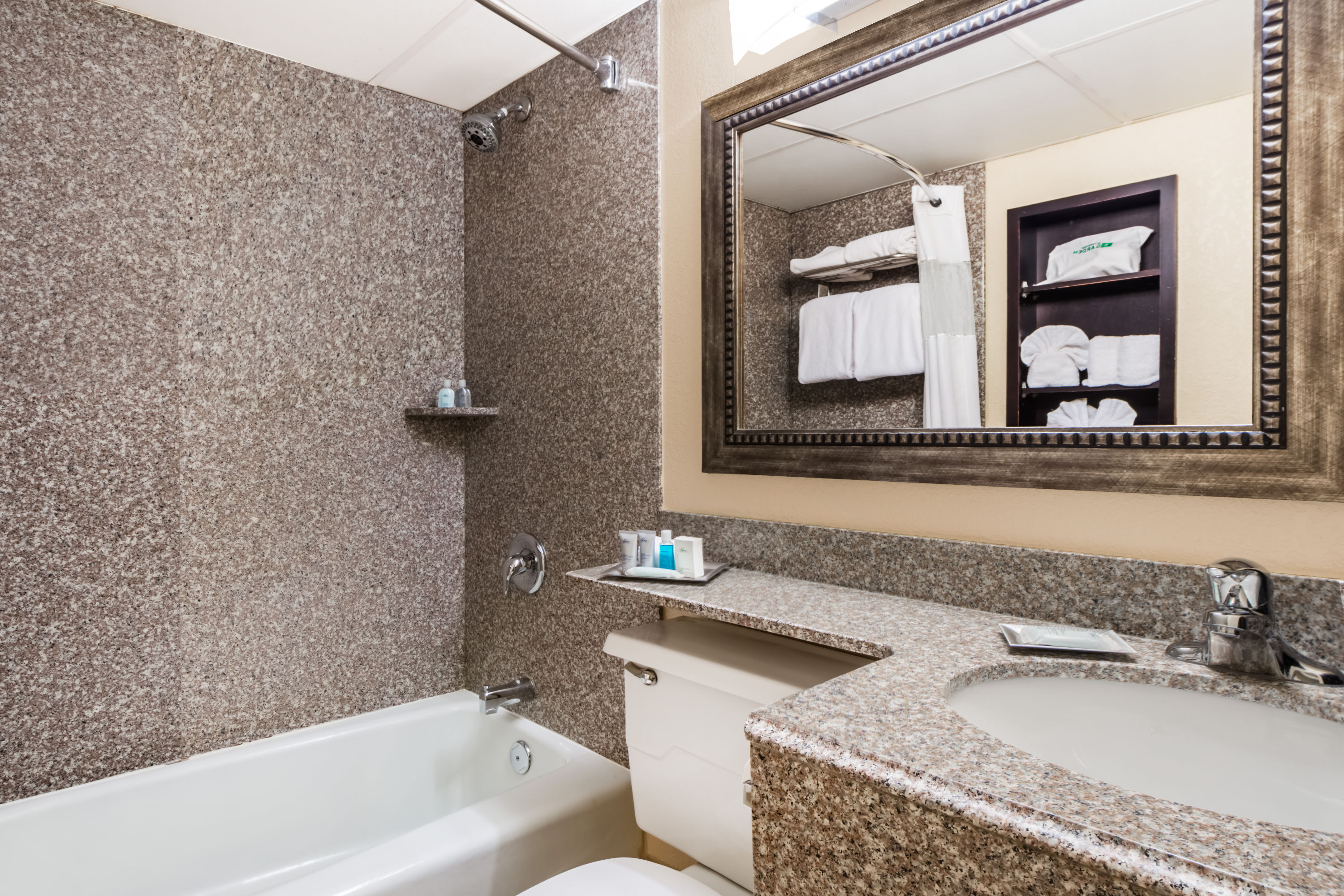 Guest room bath at the Wyndham Garden Stillwater in Stillwater, Oklahoma