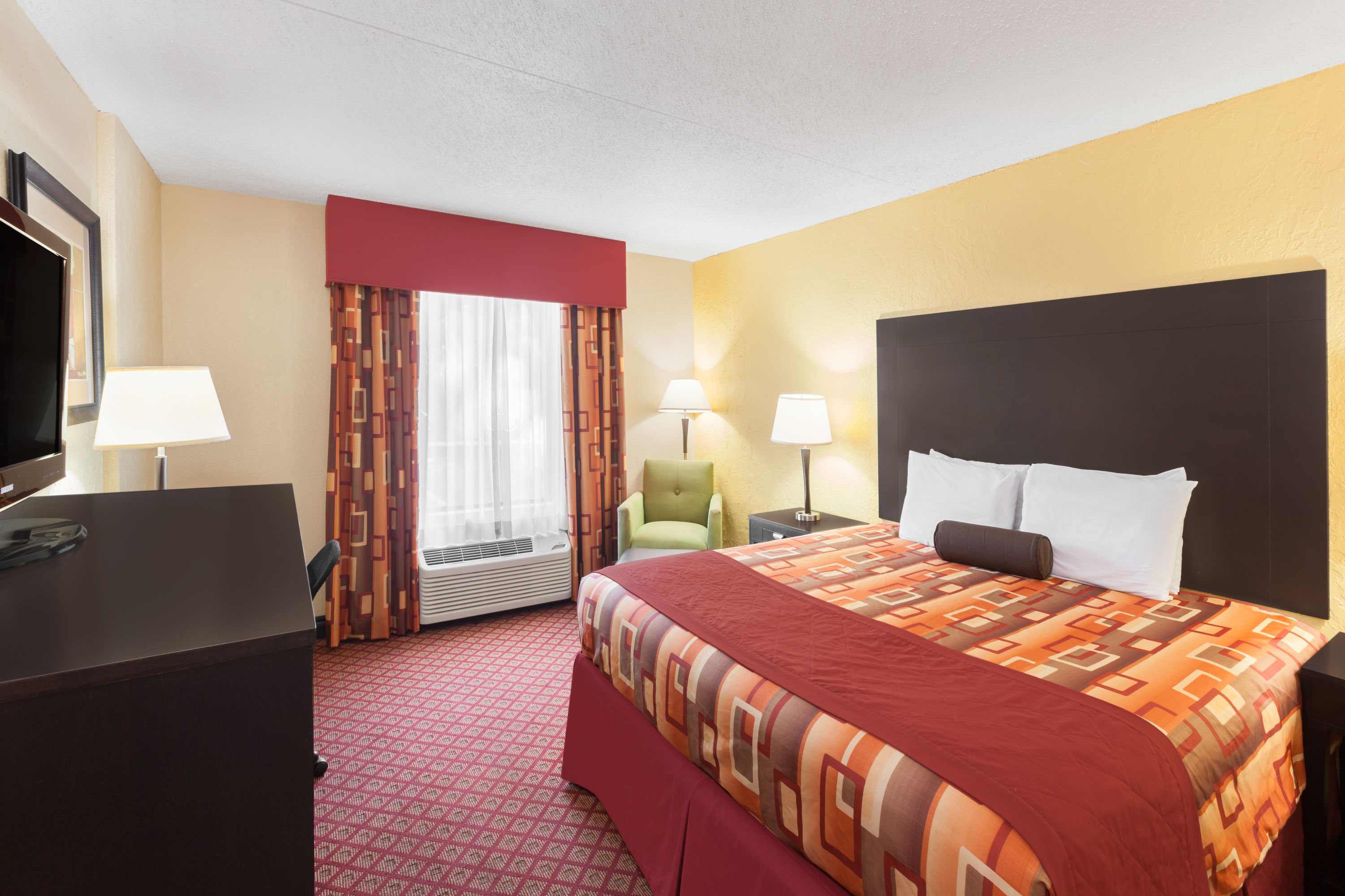 Guest room at the Wyndham Garden Stillwater in Stillwater, Oklahoma