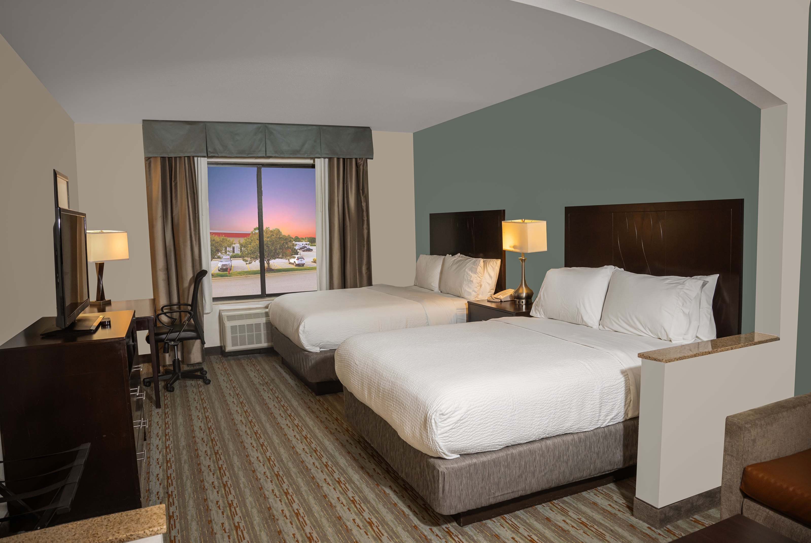 Guest room at the Wyndham Garden Erie in Erie, Pennsylvania