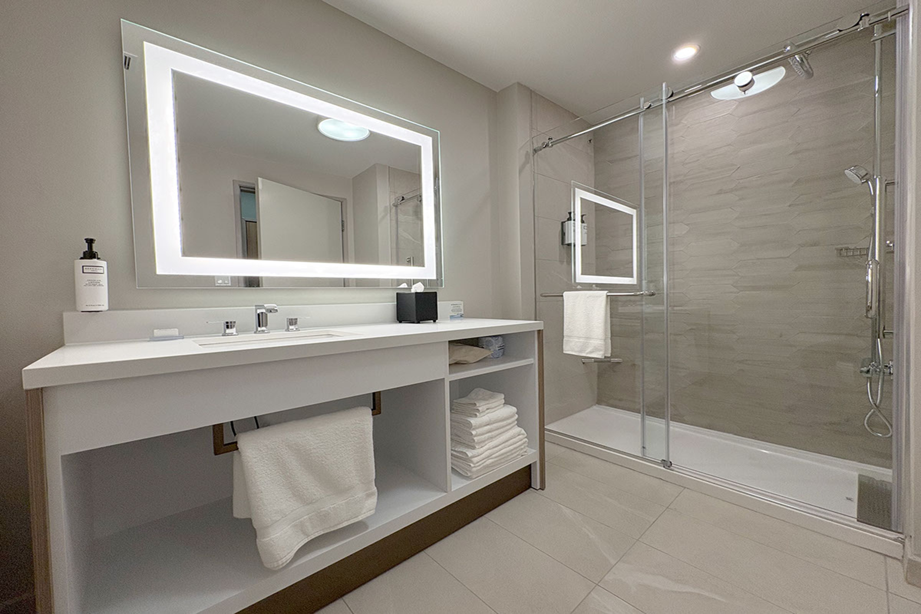 Guest room bath at the Wyndham Garden Anna in Anna, Texas