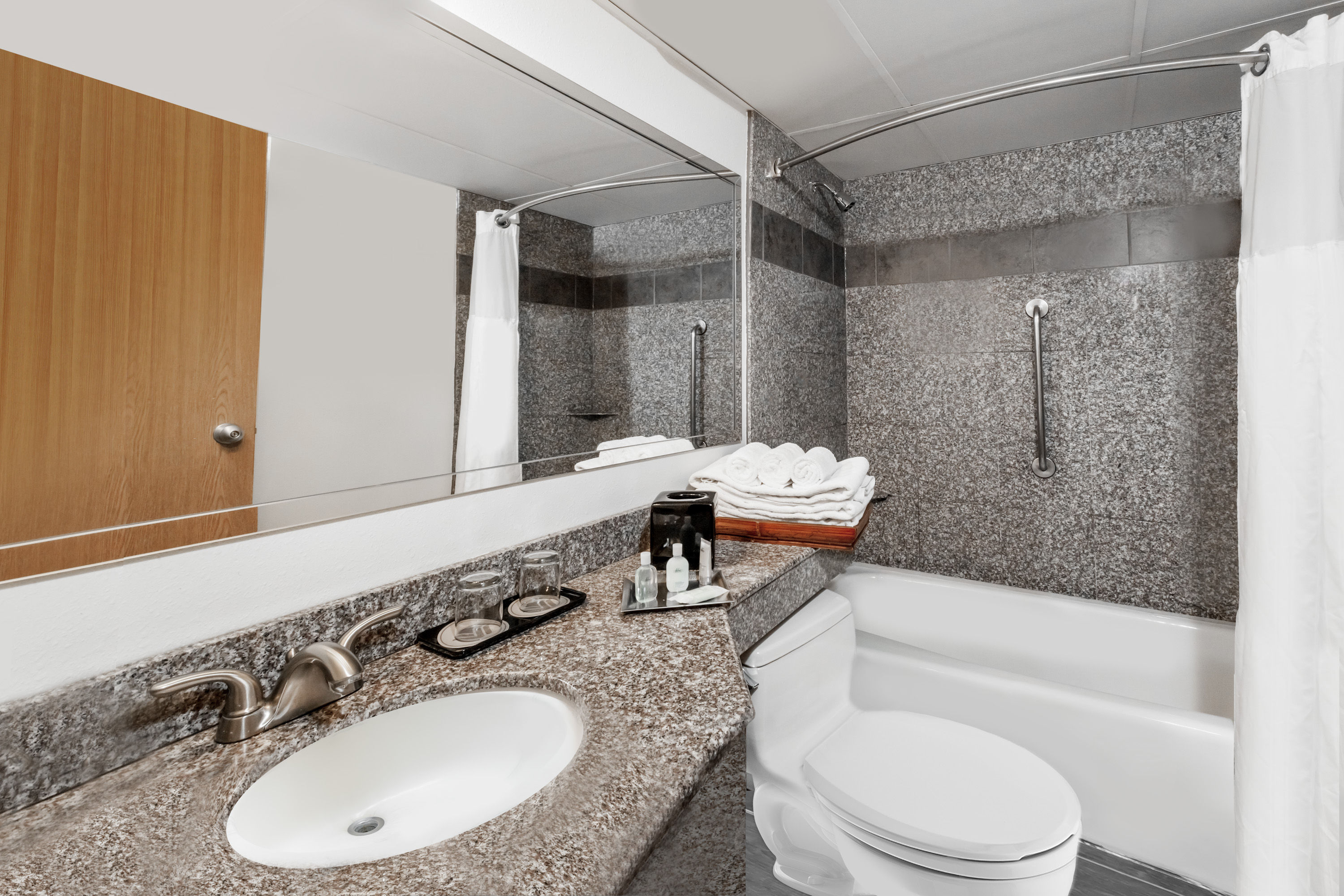 Guest room at the Wyndham Garden Austin in Austin, Texas