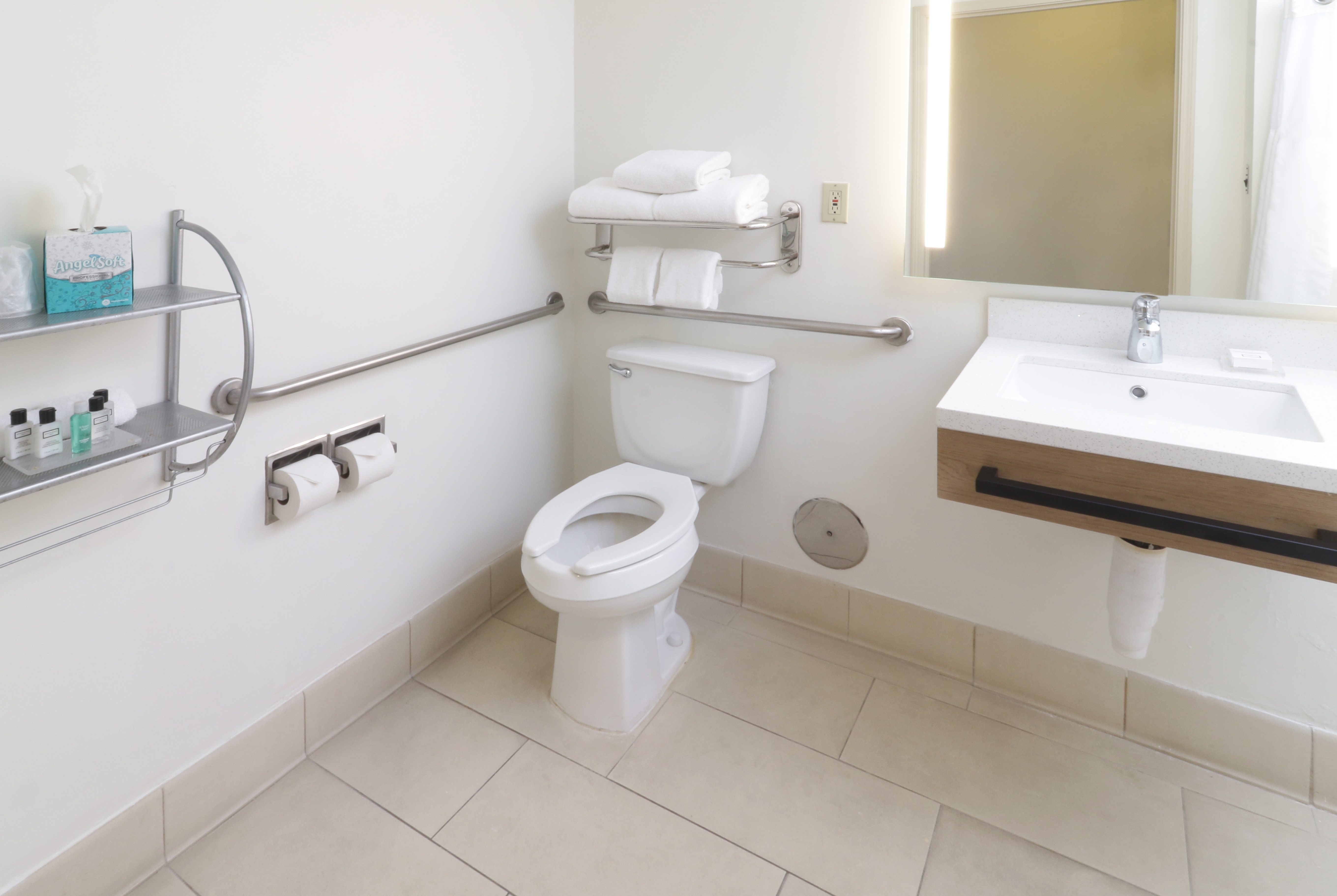 Guest room bath at the Wyndham Garden McAllen At La Plaza Mall in McAllen, Texas