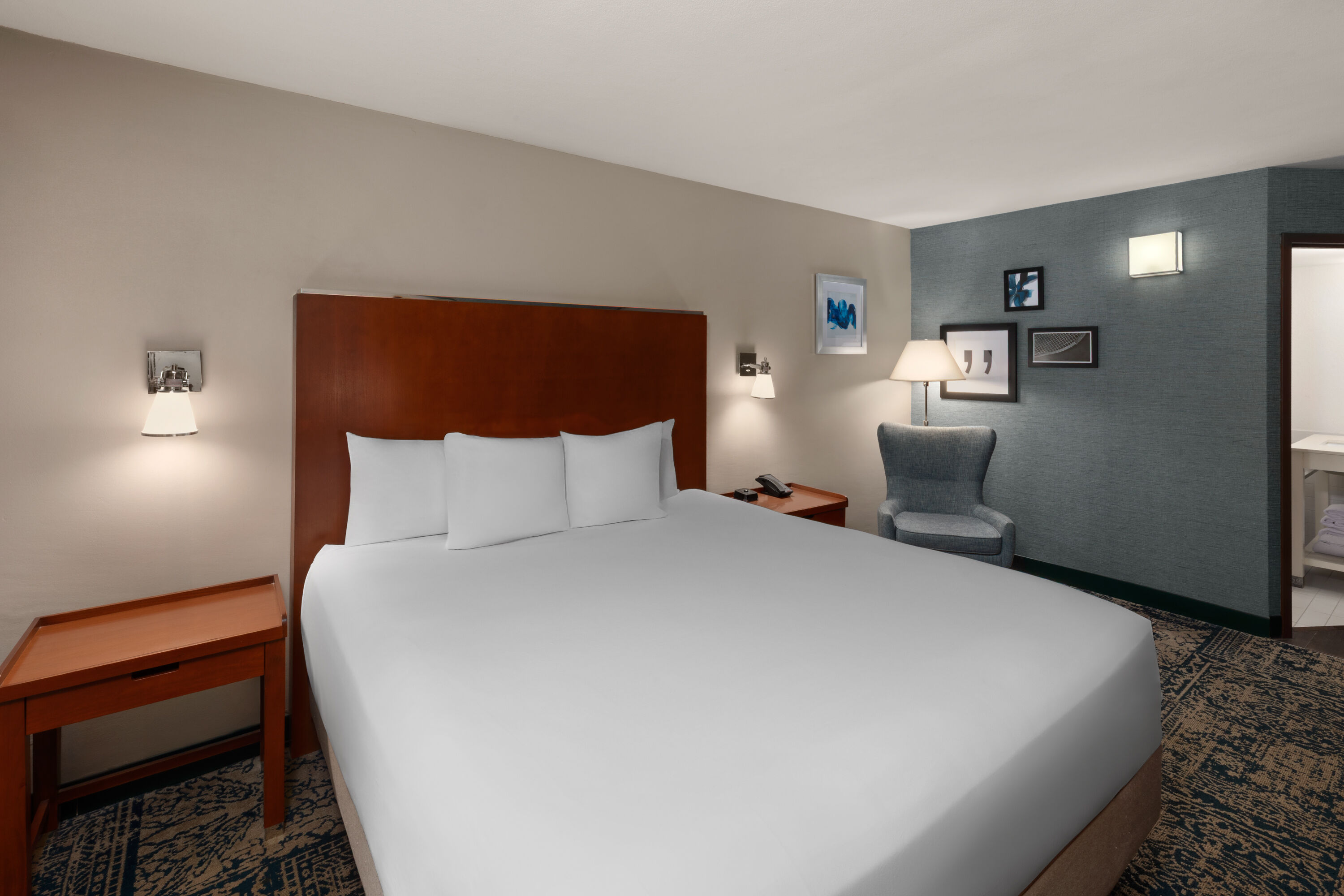 Guest room at the Wyndham Garden San Antonio Airport in San Antonio, Texas