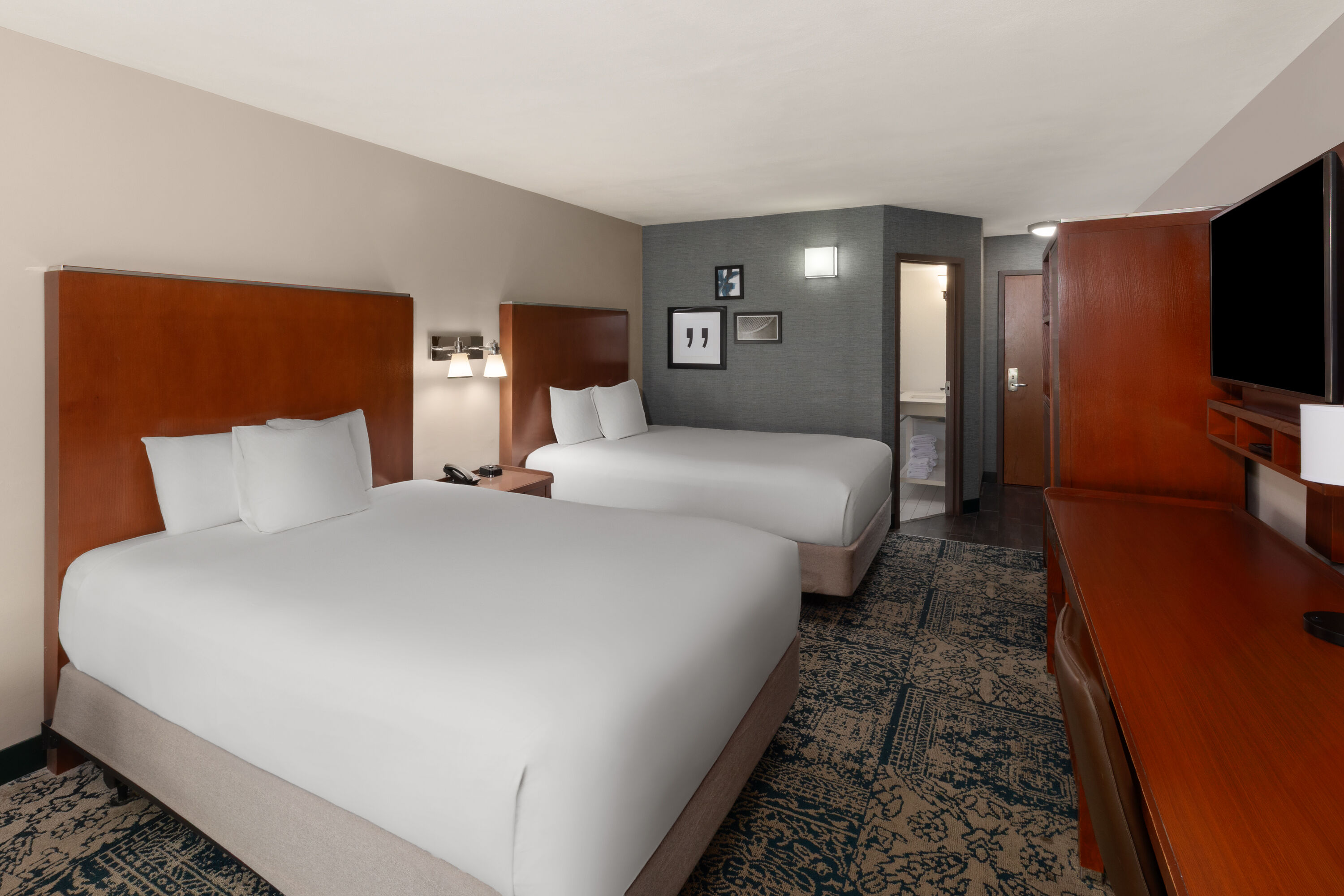 Guest room at the Wyndham Garden San Antonio Airport in San Antonio, Texas