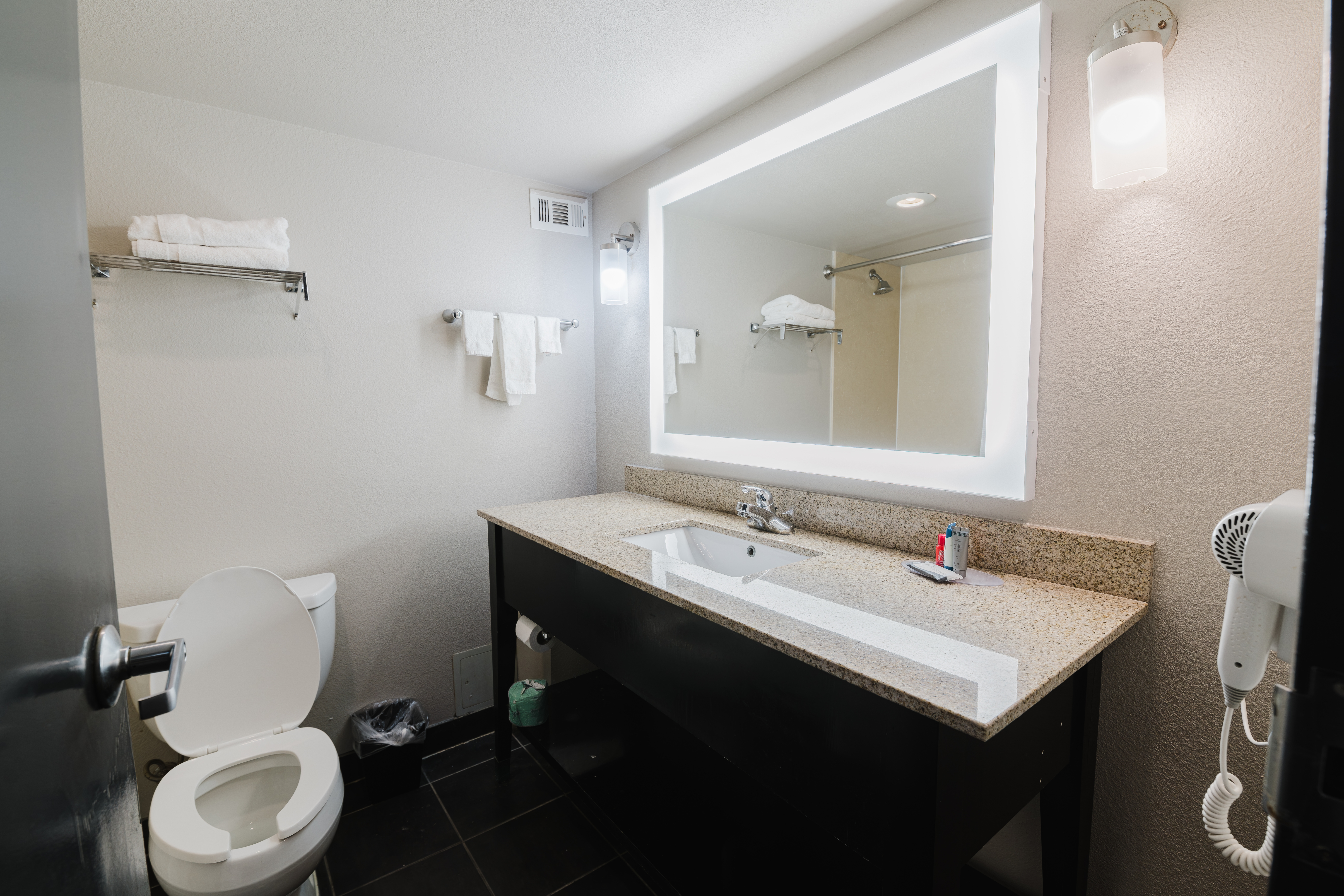 Guest room bath at the Wyndham Garden Texarkana in Texarkana, Texas