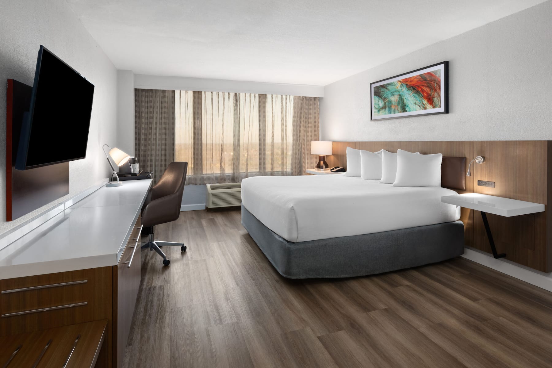 Guest room at the Wyndham Garden Norfolk Downtown in Norfolk, Virginia