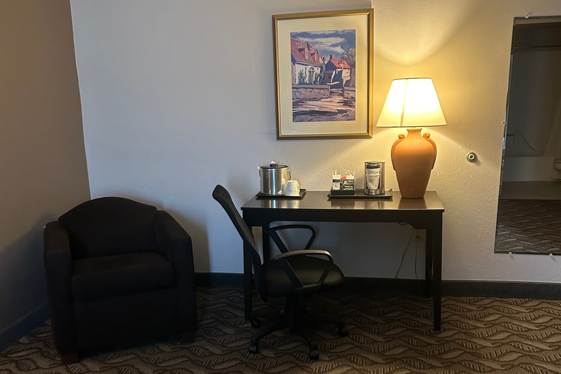 Guest room at the Wyndham Garden Madison Fitchburg in Fitchburg, Wisconsin