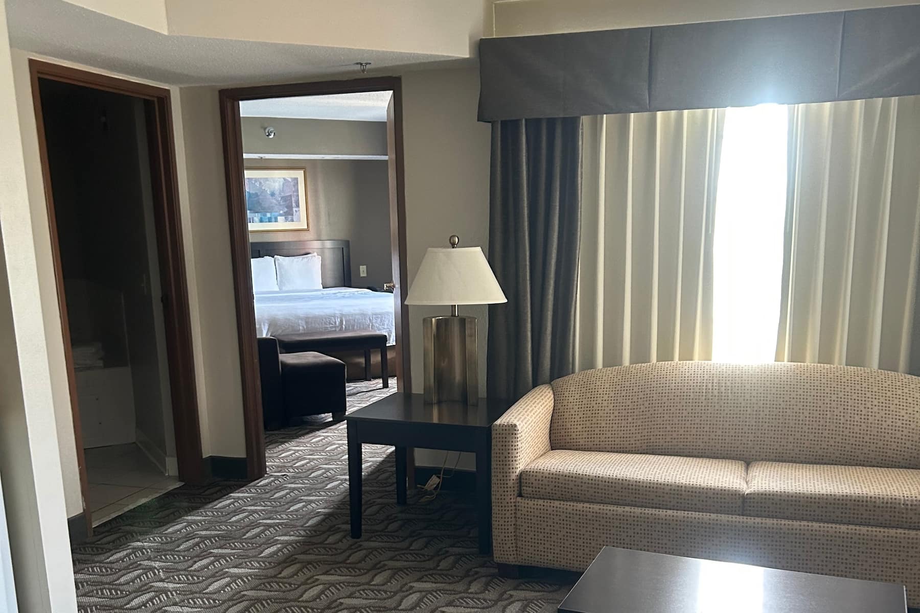 Guest room at the Wyndham Garden Madison Fitchburg in Fitchburg, Wisconsin